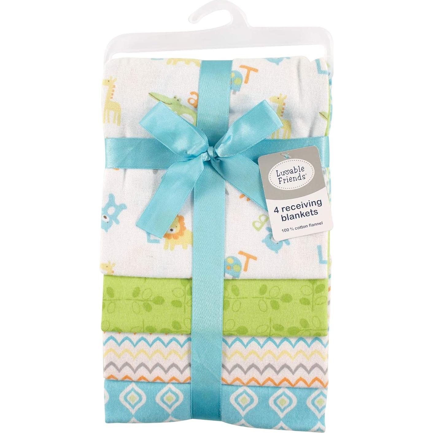 Mantas de Recibir Luvable Friends 100% Algodón 4 Piezas 71x71 cm