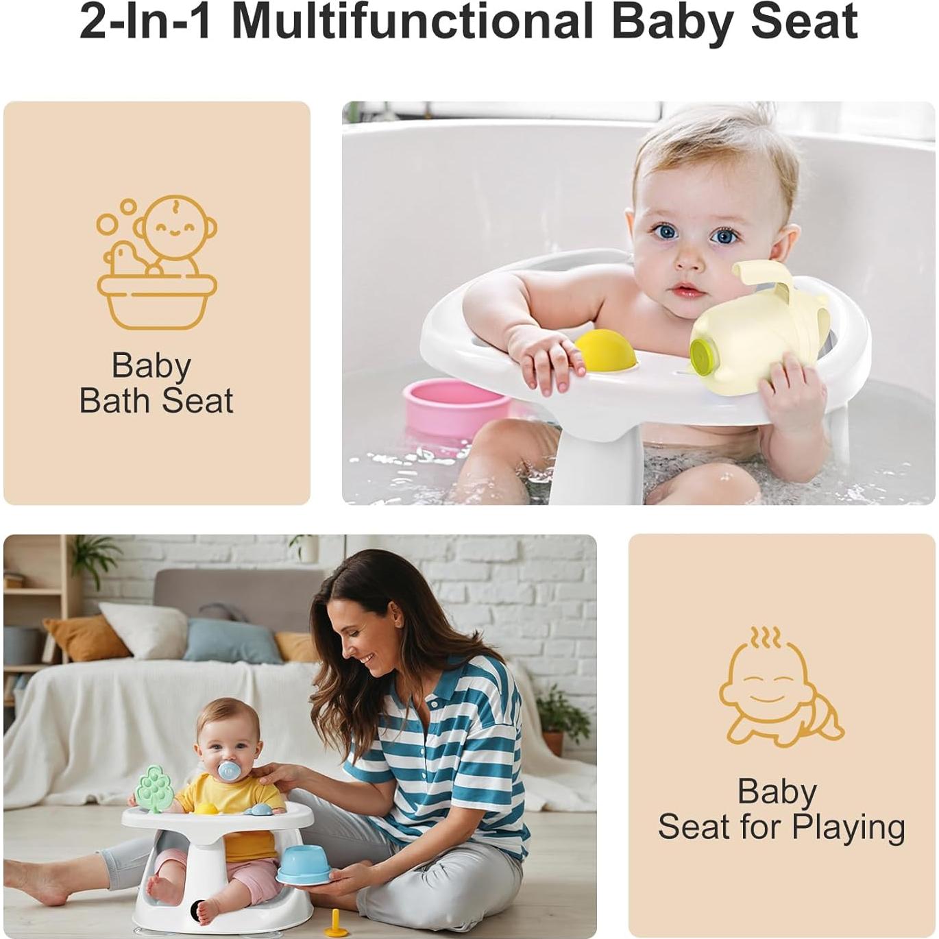 Asiento de Baño para Bebés DZMDIP Gris - Antideslizante y Ergonómico
