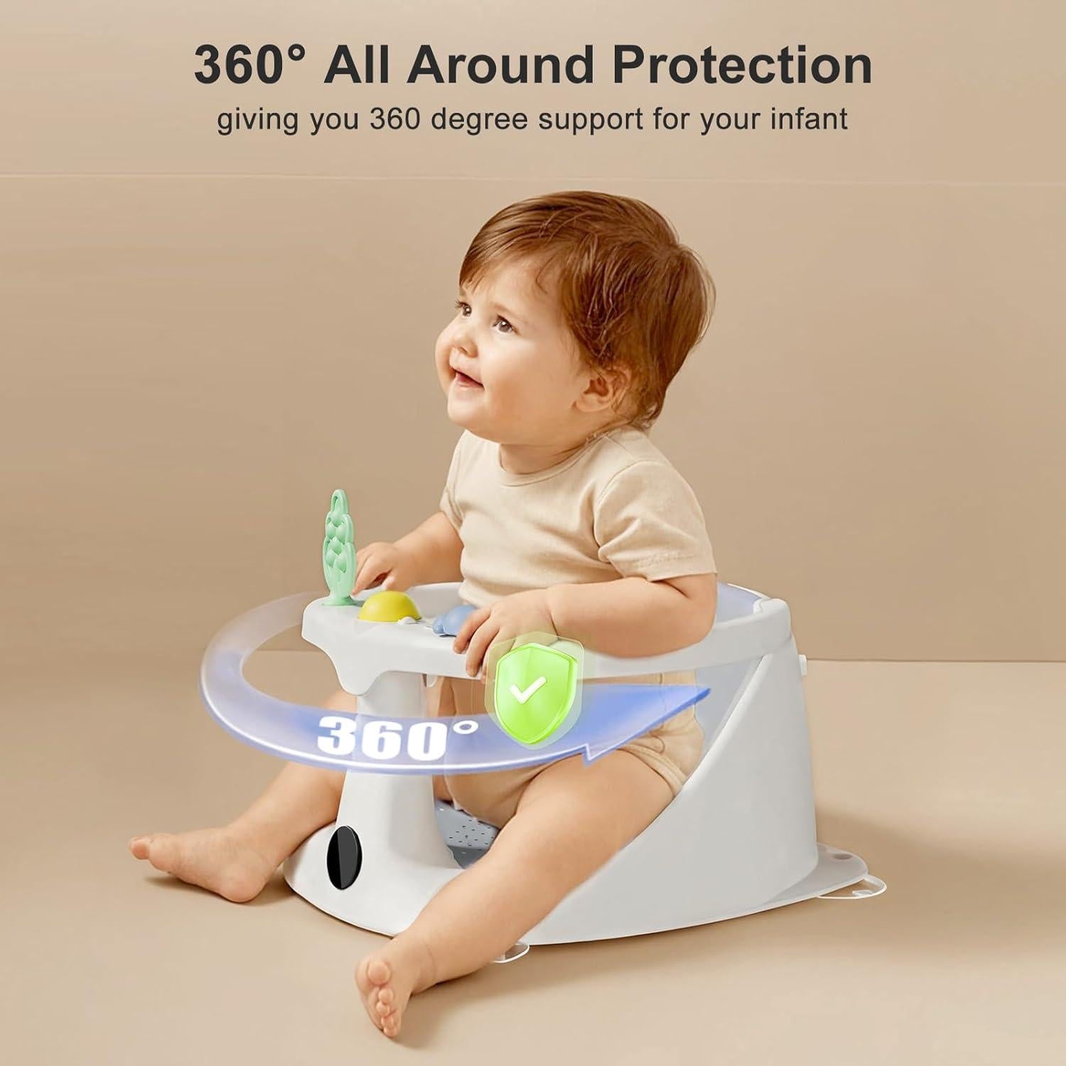 Asiento de Baño para Bebés DZMDIP Gris - Antideslizante y Ergonómico