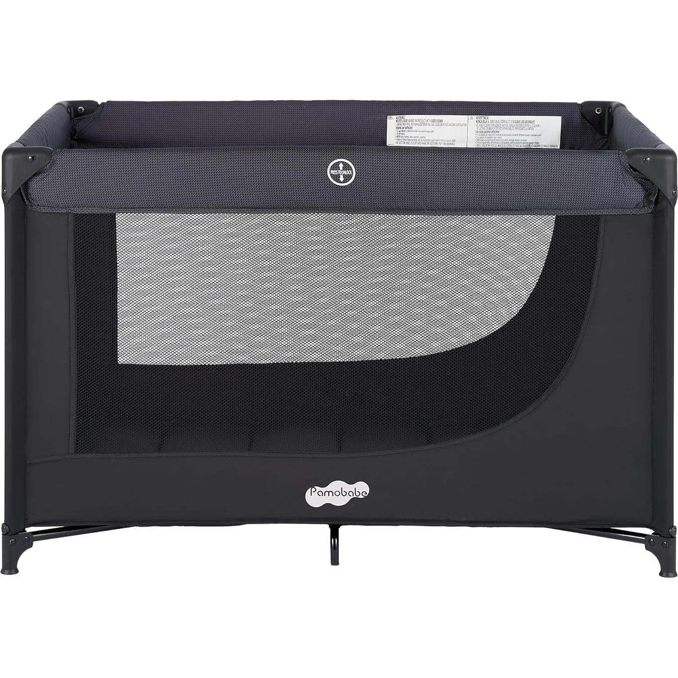Cuna portátil Pamo Babe PP901 Negra con colchón y bolsa