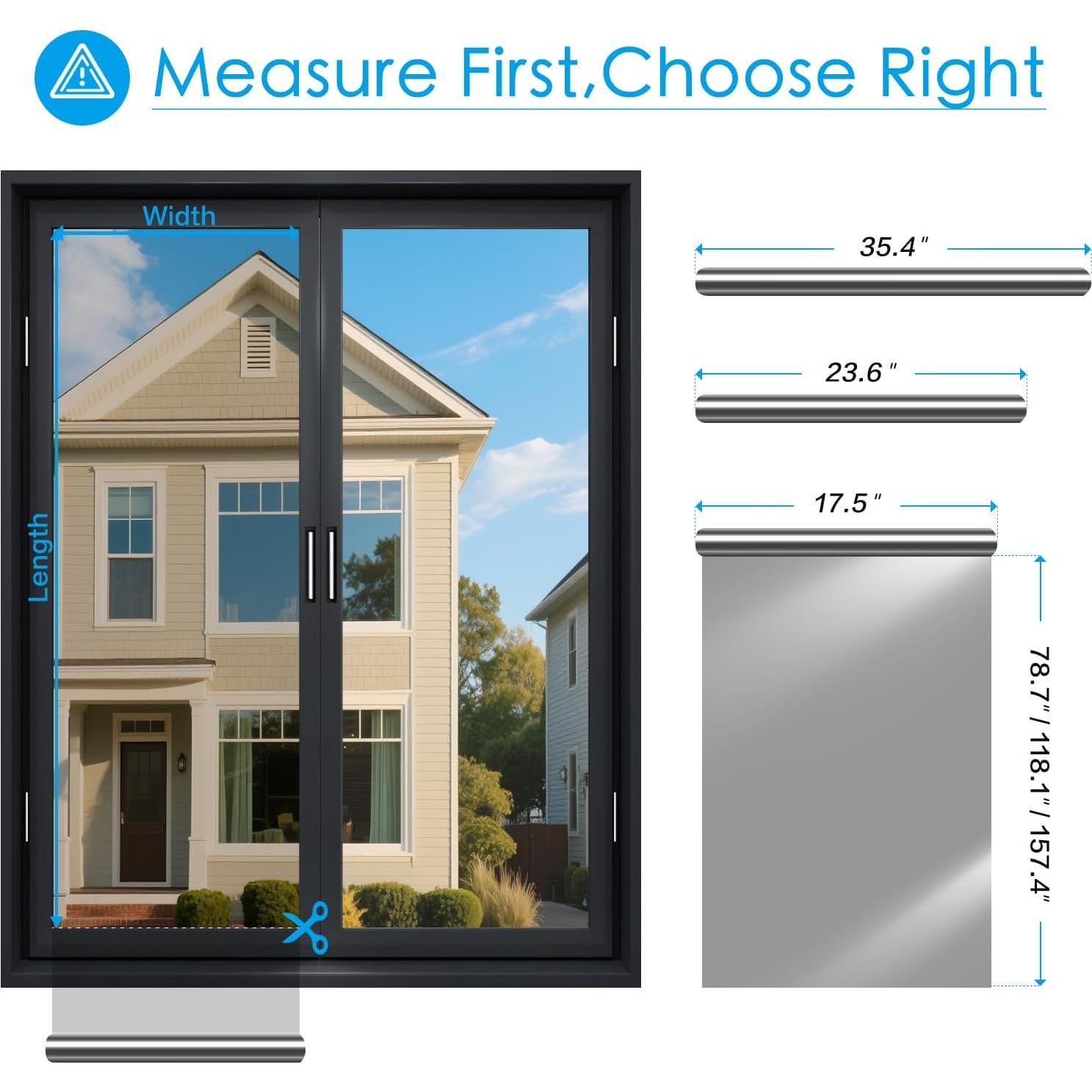 Película de Ventana Unidireccional Flueen 60x200cm Gris-Plata