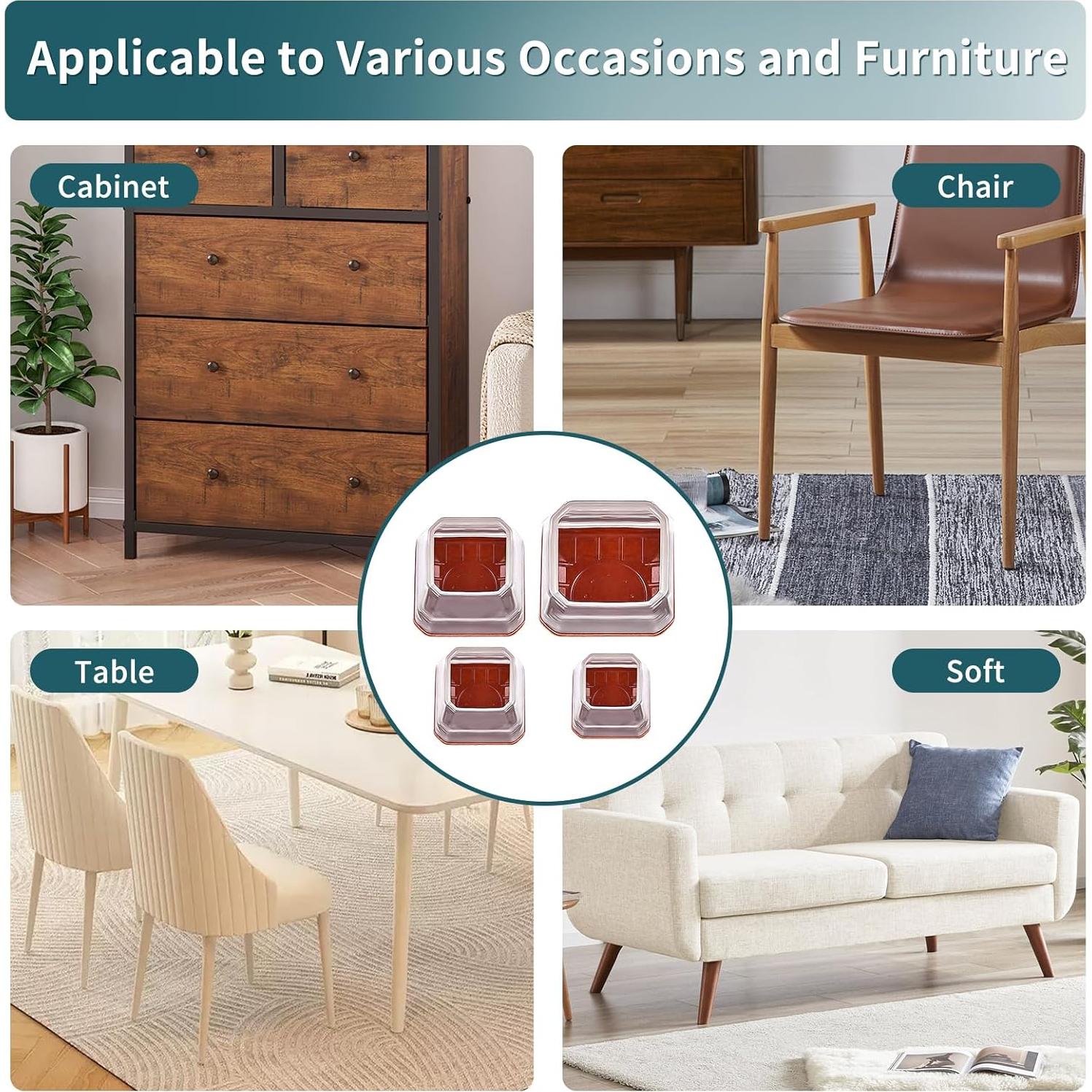 Protectores de Suelo para Patas de Sillas Cuadradas Jedroc 8PCS