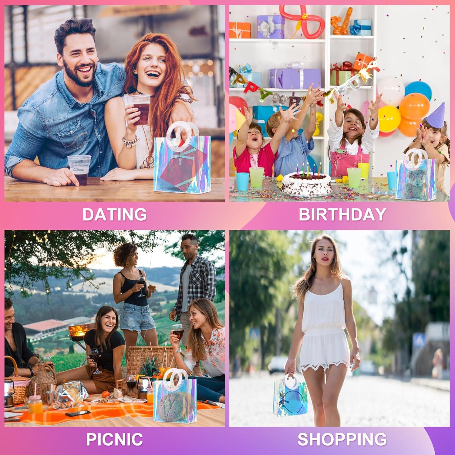 25 Bolsas de Regalo Holográficas MJOGGOTT 20x20x8 cm PVC