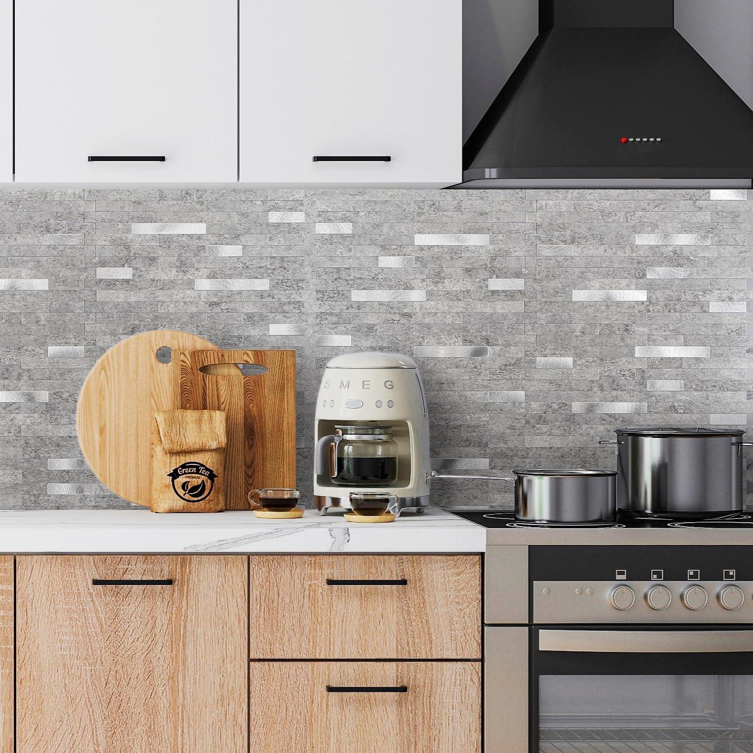 Azulejos Autoadhesivos 3D Havenly - Piedra Gris Mate 20 Piezas