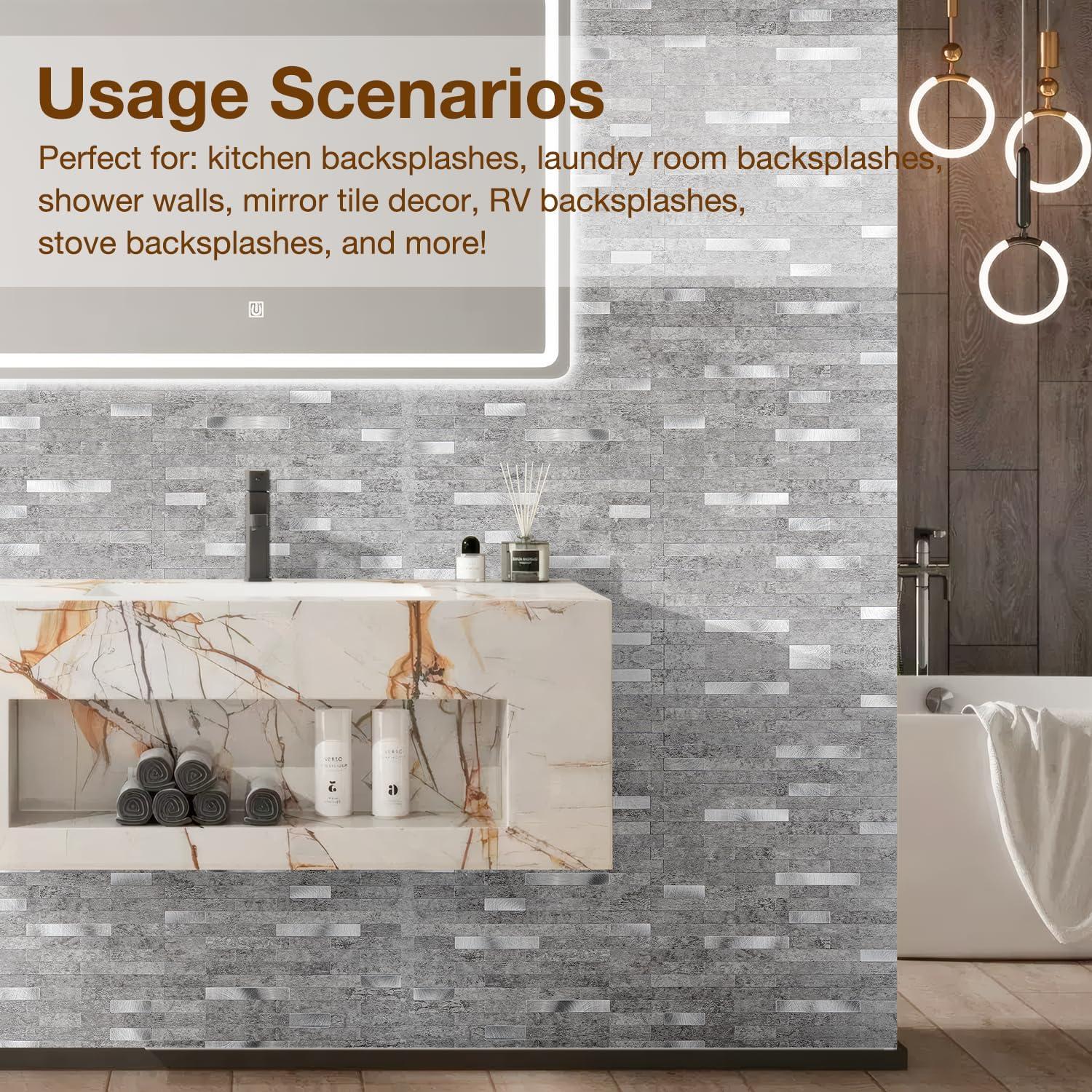 Azulejos Autoadhesivos 3D Havenly - Piedra Gris Mate 20 Piezas