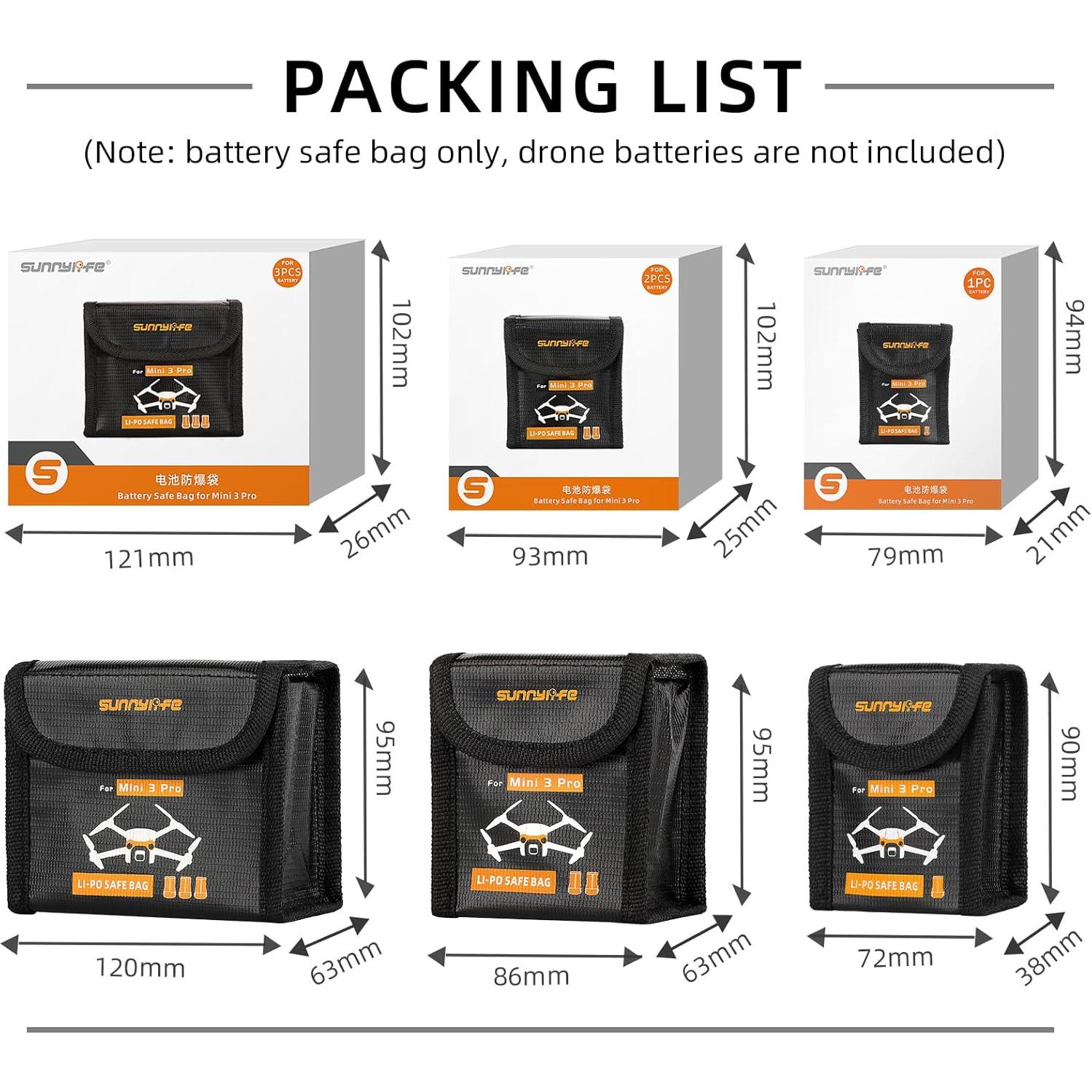 Bolsa de Almacenamiento de Batería Sinyutia para DJI Mini 4 Pro