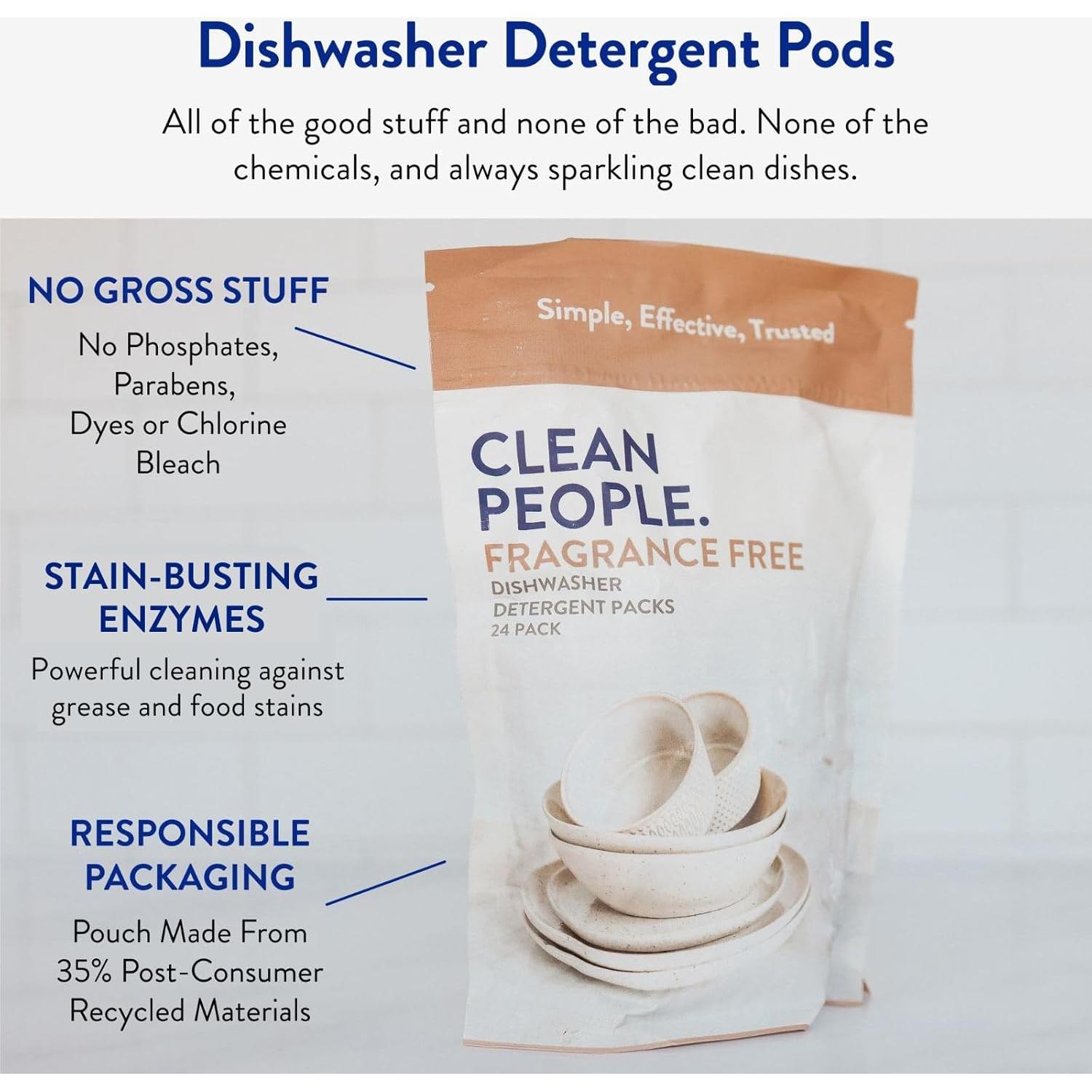 Pods de Lavavajillas Clean People - 30 Unidades Sin Fragancia