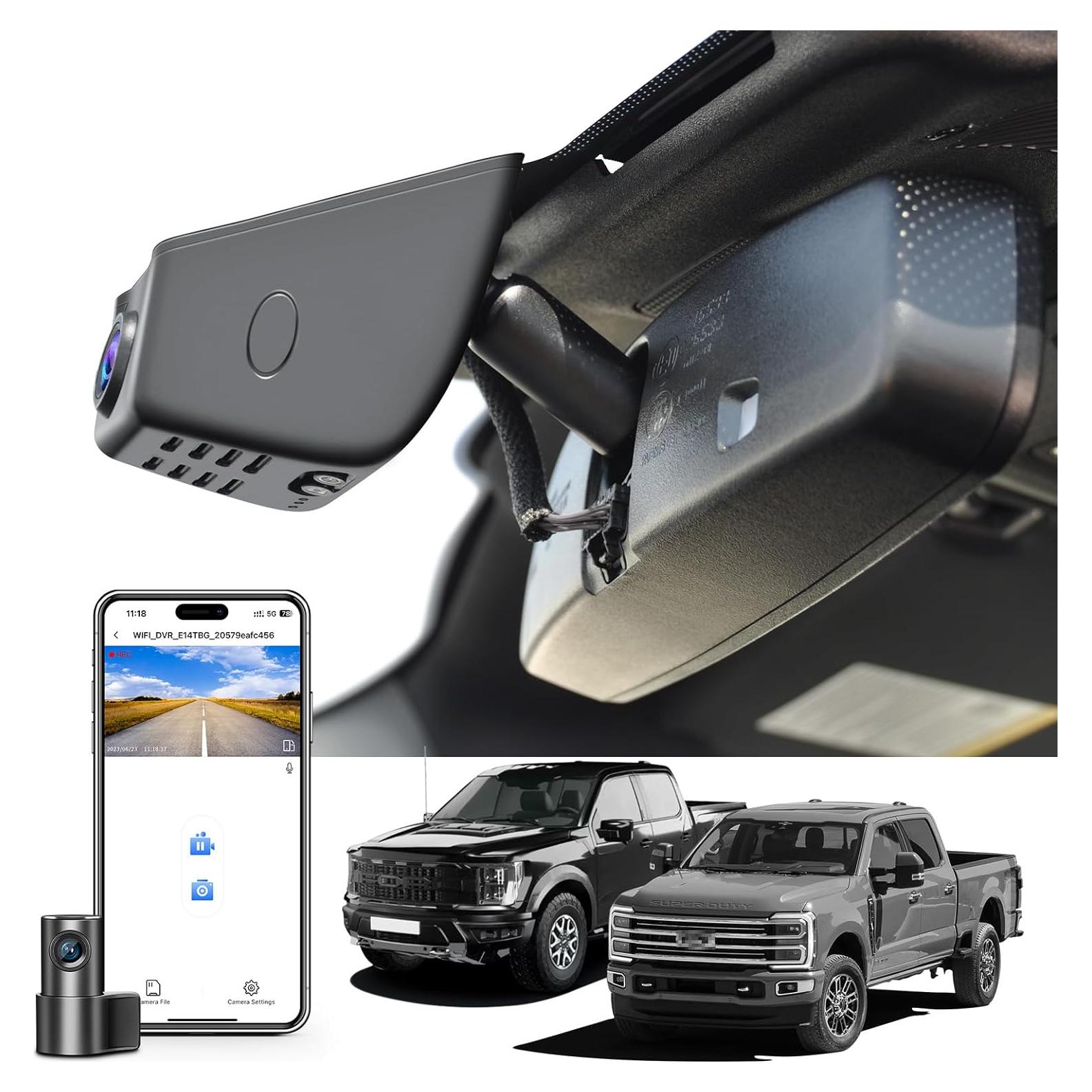 Cámara Dash 4K Delantera y 1080P Trasera Mangoal para Ford F150 2018-2025