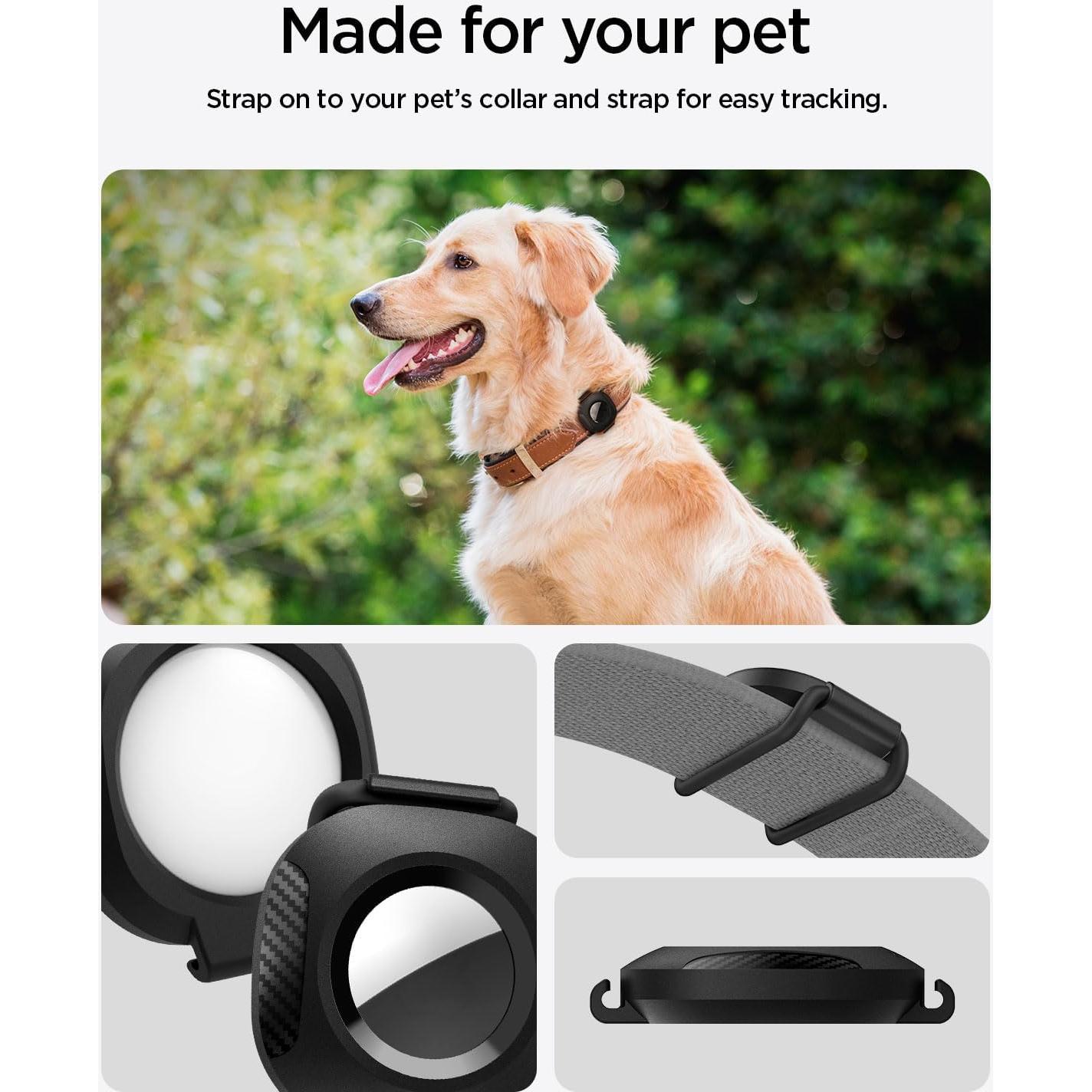 Funda Spigen Tag Armor para AirTag - Collar Mascota, Bicicleta, Negro