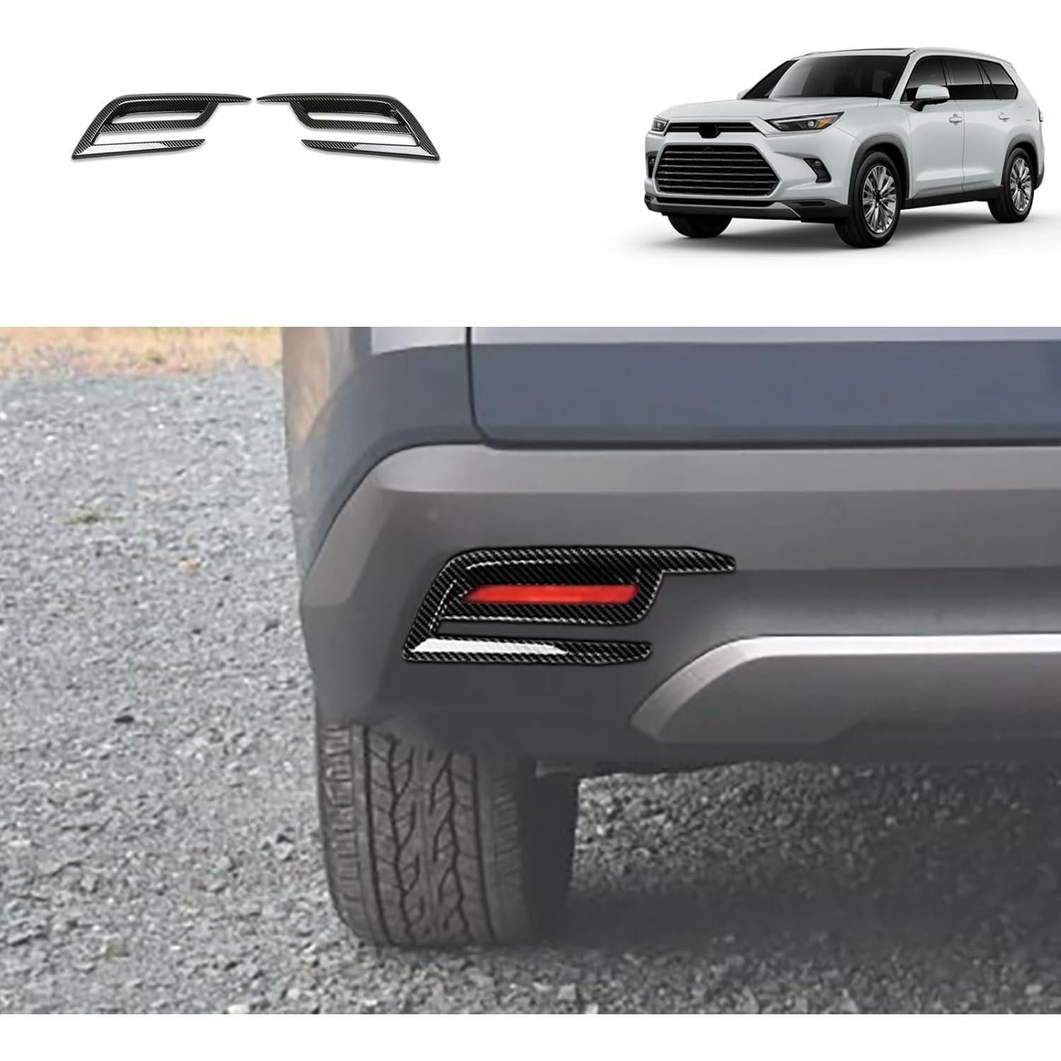 Cubierta de Lámpara de Niebla Toyota New Grand Highlander 2024-2025 - TUBAIZAI - ABS Fibra de Carbono - 2 Piezas