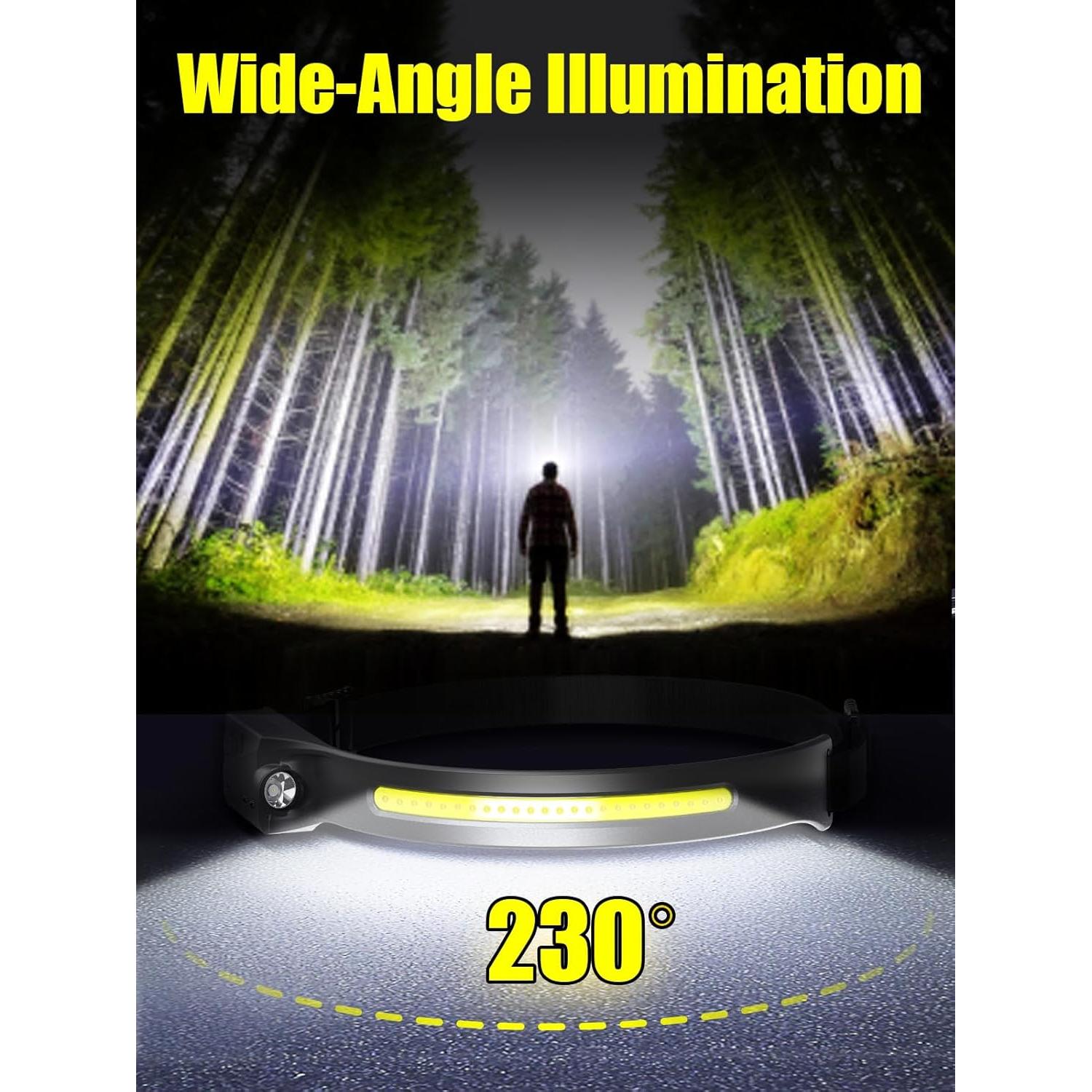 Linterna Frontal Recargable UNBON LX200 5 Modos USB-C