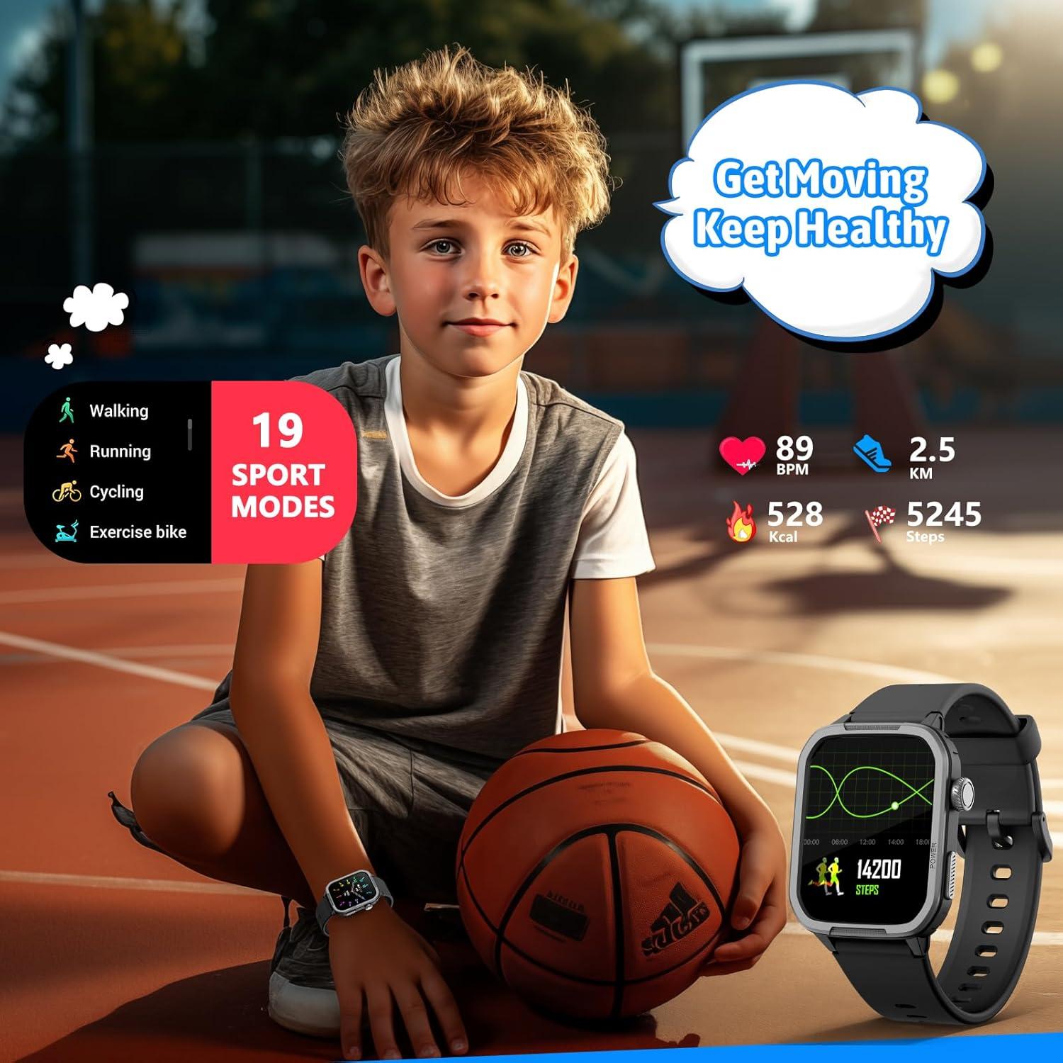 Reloj Inteligente para Niños JOYELE H96 Negro, 19 Modos Deportivos