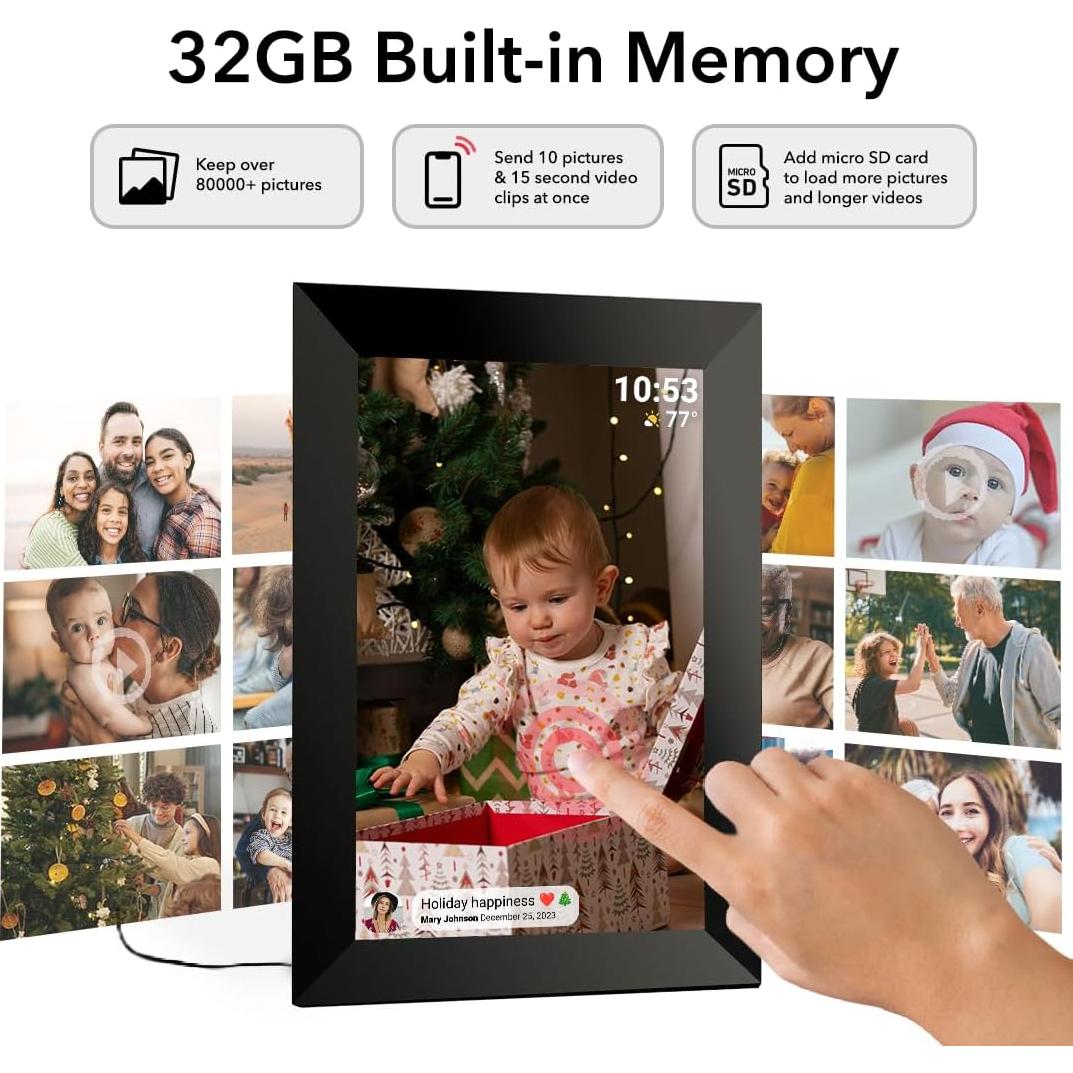 Marco de Fotos Digital WiFi Pastigio 10.1" Pantalla Táctil HD