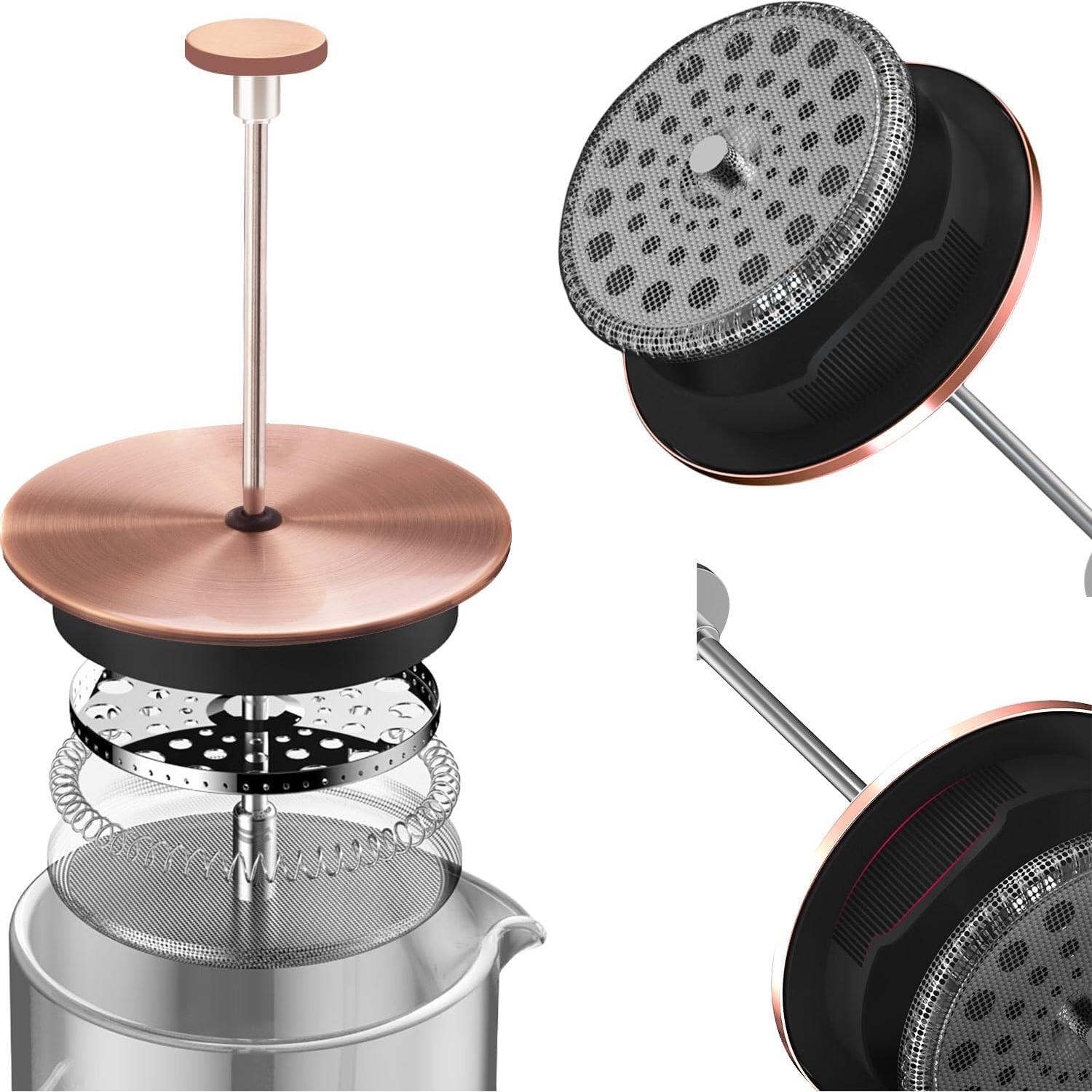 Prensa Francesa para Café 8 Tazas 1000 ml Acero Inoxidable ADAMITA