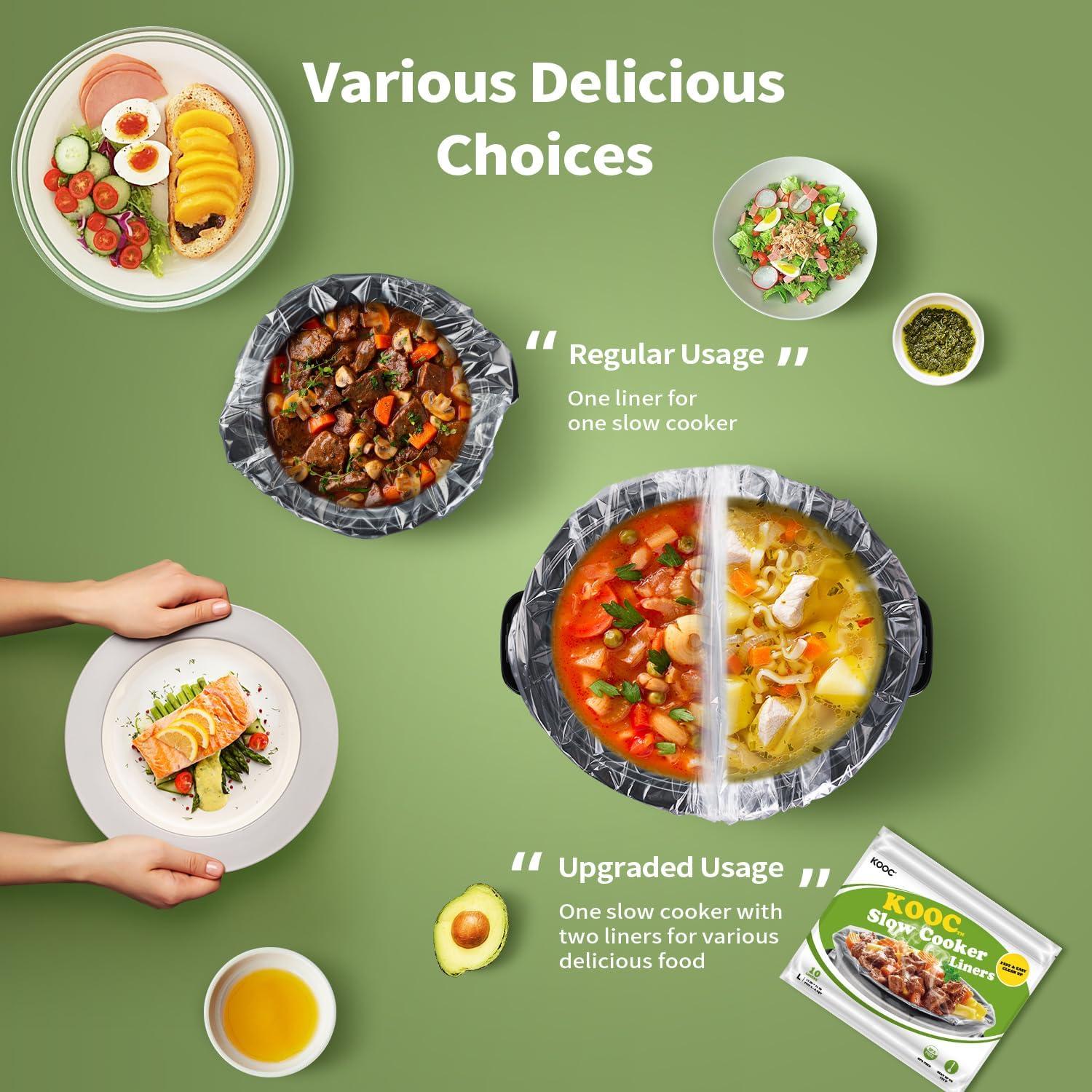 Forros Desechables para Olla de Cocción Lenta KOOC 33x53 cm - 10 Unidades