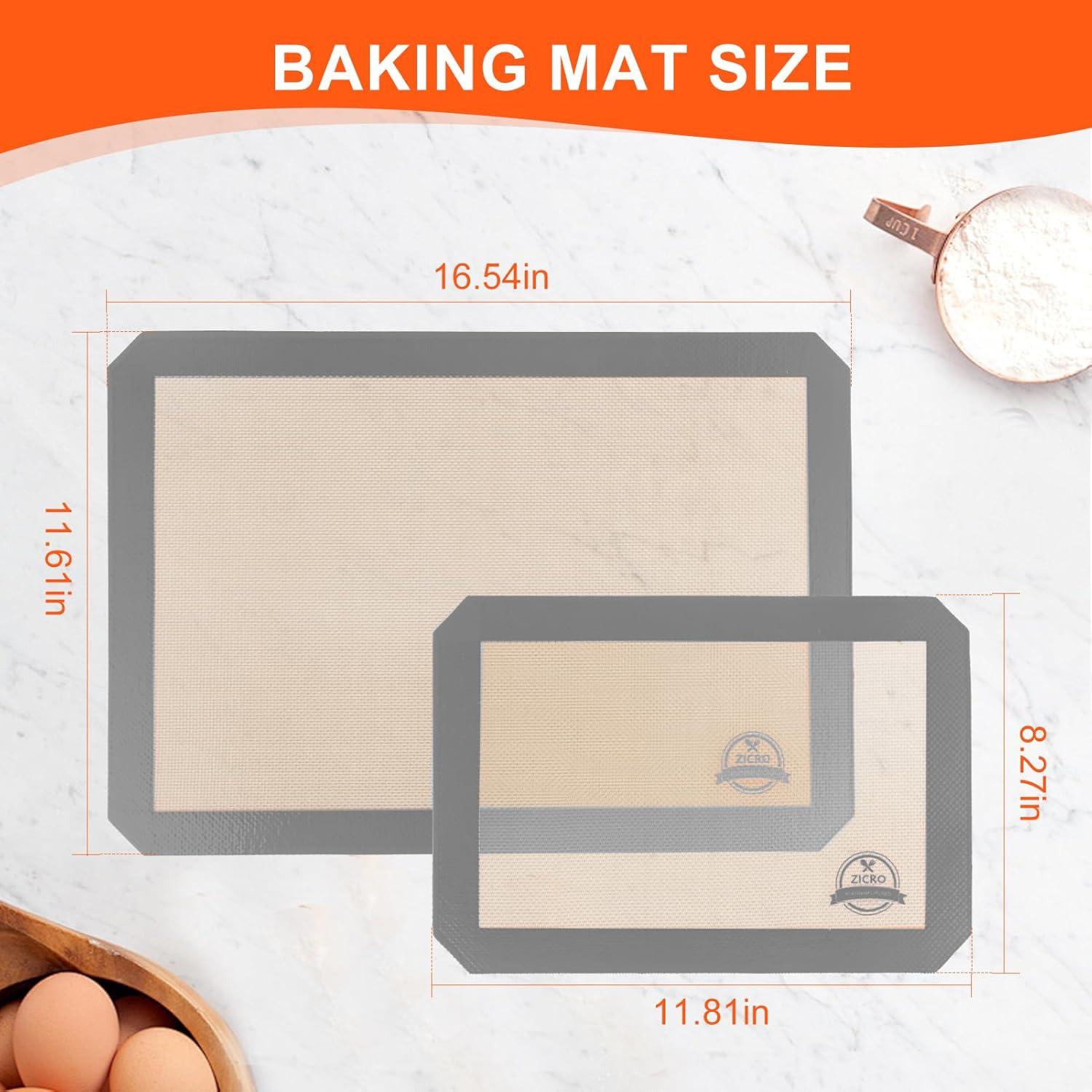 Tapetes de Hornear de Silicona ZICRO - 3 Piezas Reutilizables