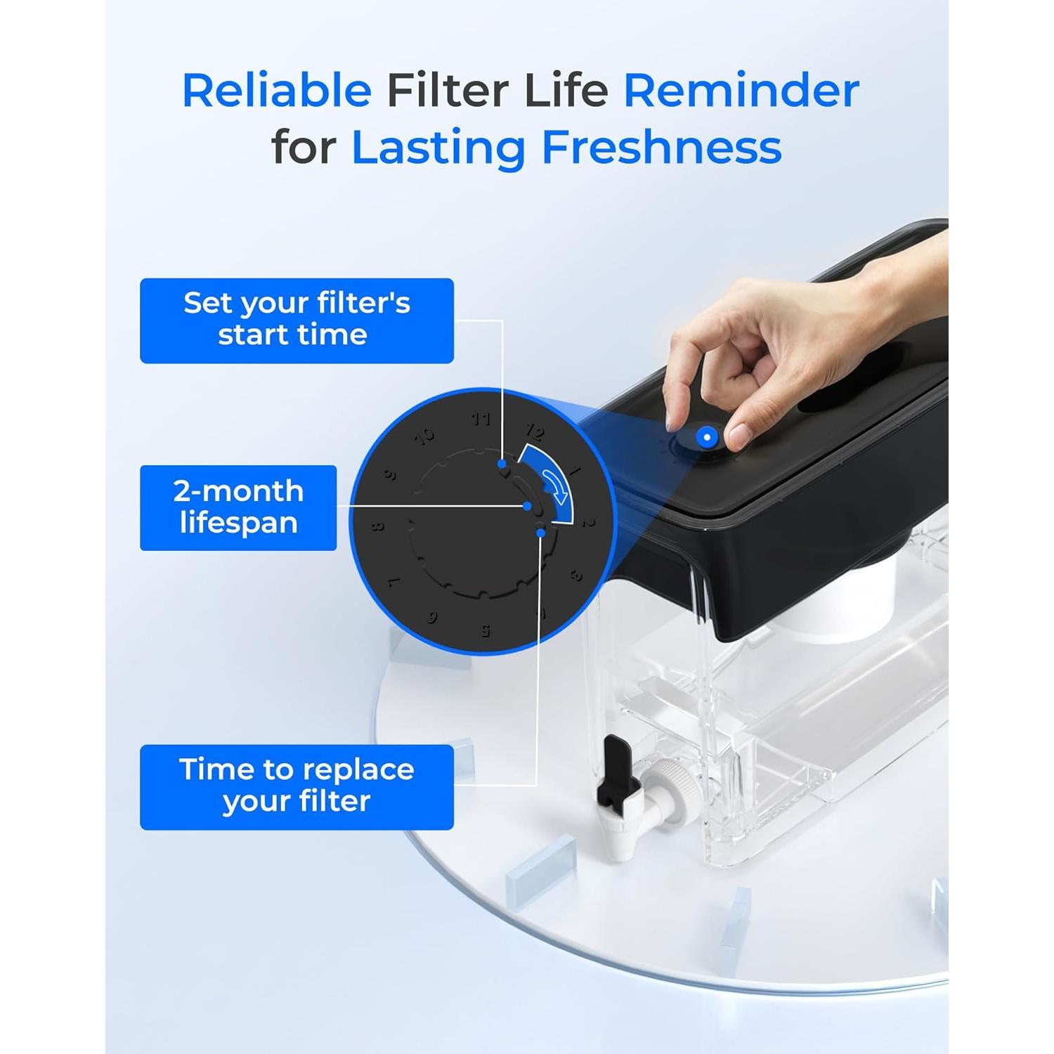 Dispensador de Agua Filtrada Waterdrop WD-WFD-02, 35 Tazas, Negro