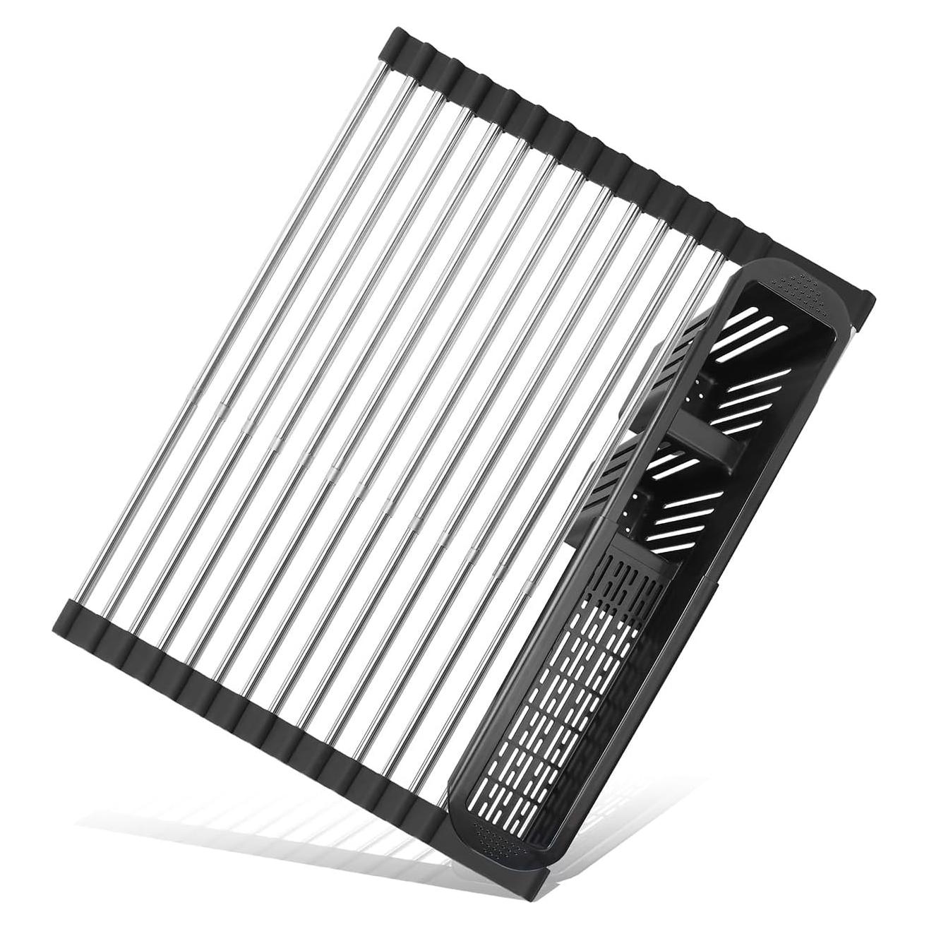 Escurridor de Platos Expandible CLNGAI Negro con Soporte