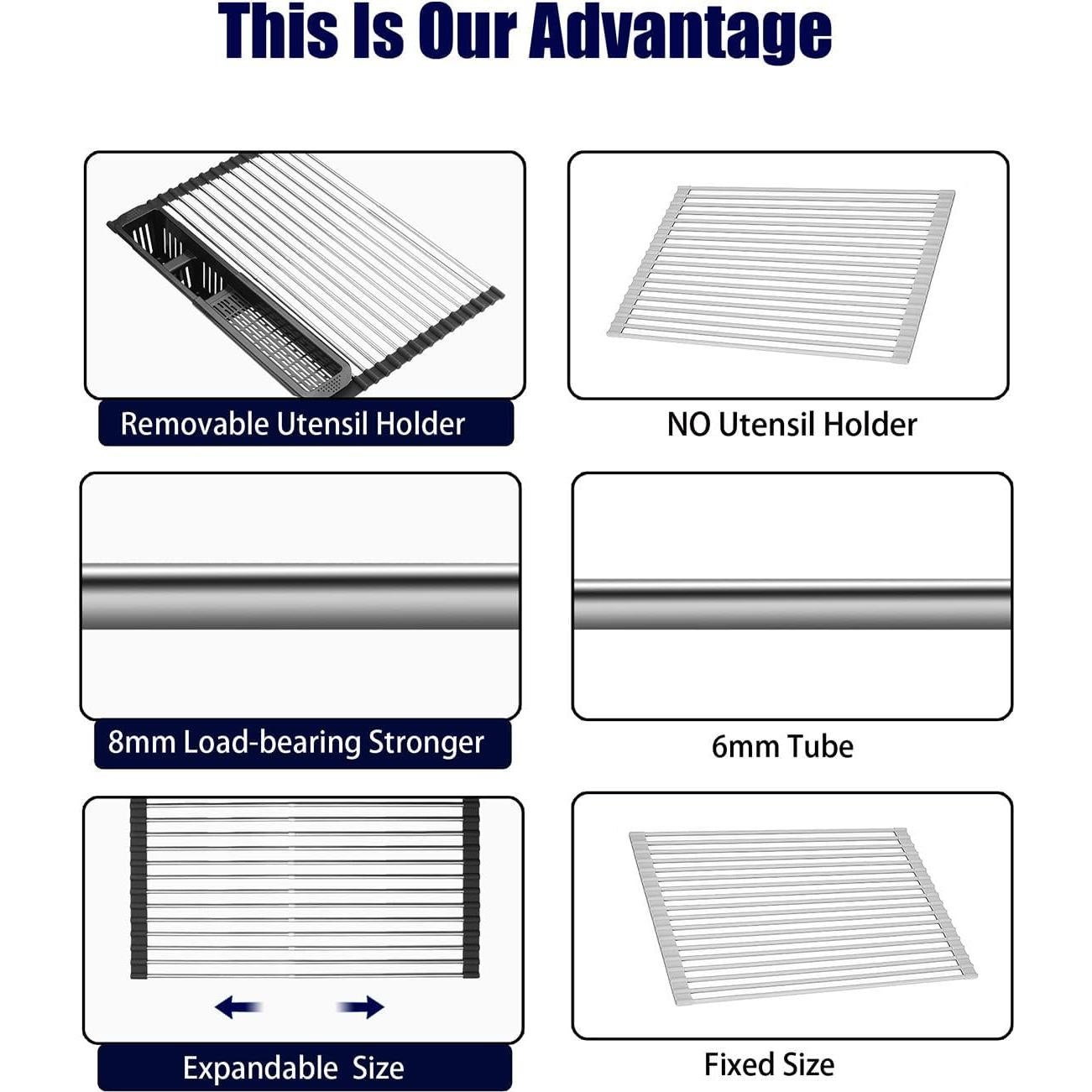 Escurridor de Platos Expandible CLNGAI Negro con Soporte