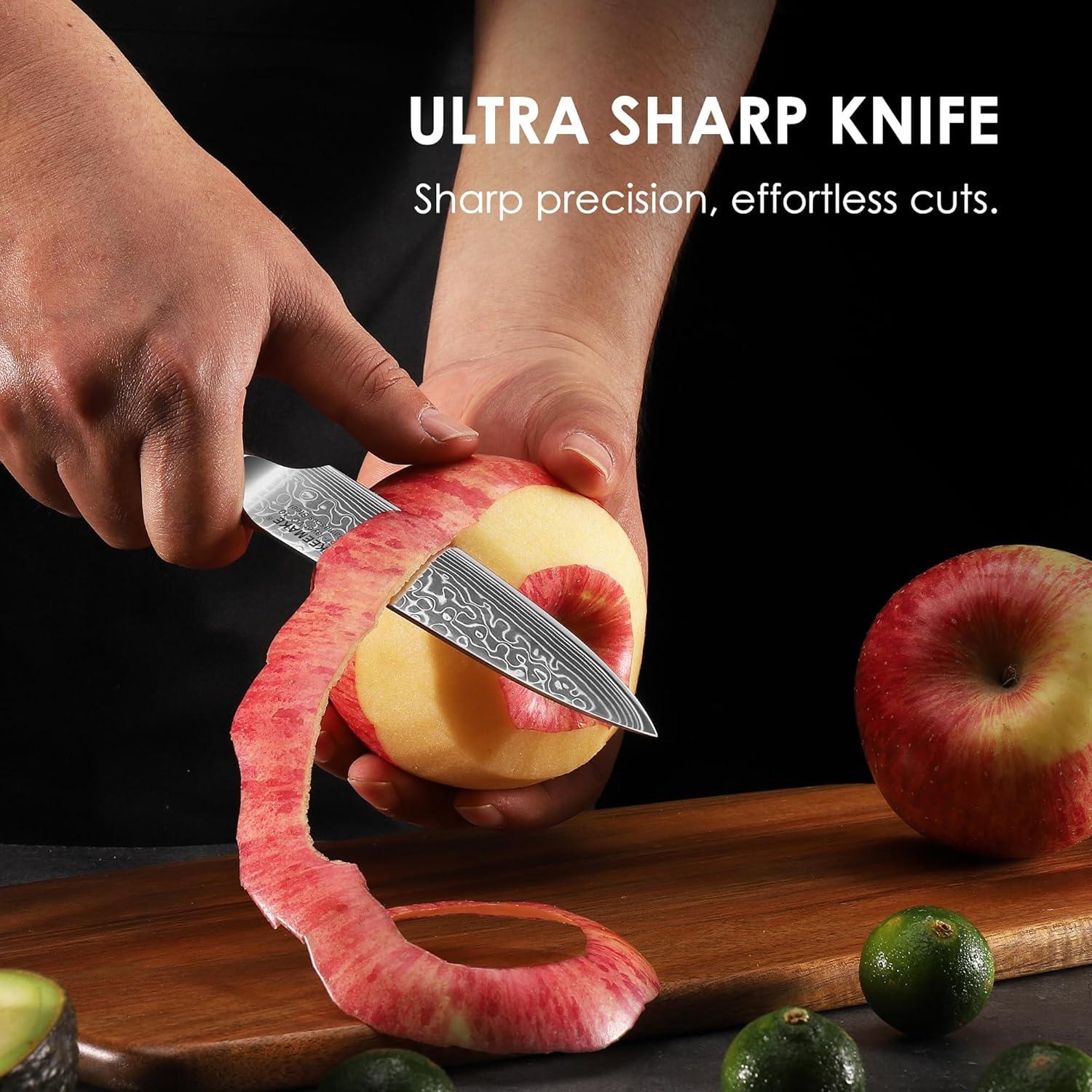 Cuchillo de Utilidad de Cocina KEEMAKE 12.7 cm Damasco G10