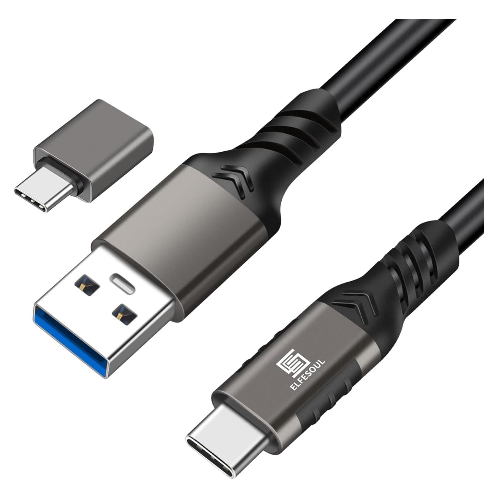 USB C Cable 3.3ft, USB-A to USB-C Cable USB 3.1 USB 3.2 Gen2 10Gbps Data Charger Cord for Samsung Galaxy S24 S23 S22 S21 S20 S10 S9 S8+, Android Auto USB Cord and iPhone 15/15 Pro, No Braided.