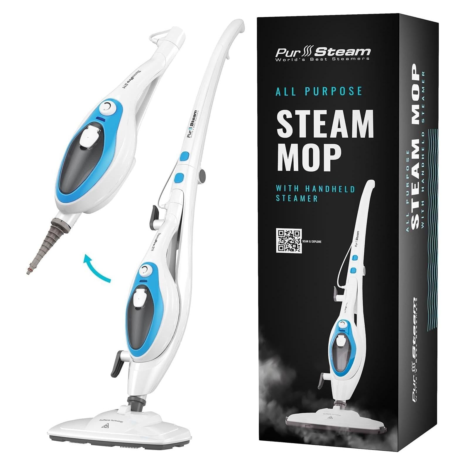 Mopa de Vapor 10-en-1 PurSteam para Pisos y Tapicería