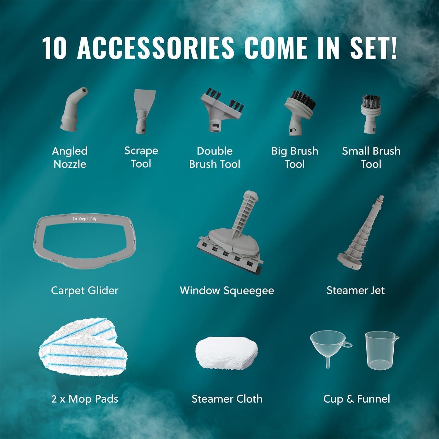 Mopa de Vapor 10-en-1 PurSteam para Pisos y Tapicería