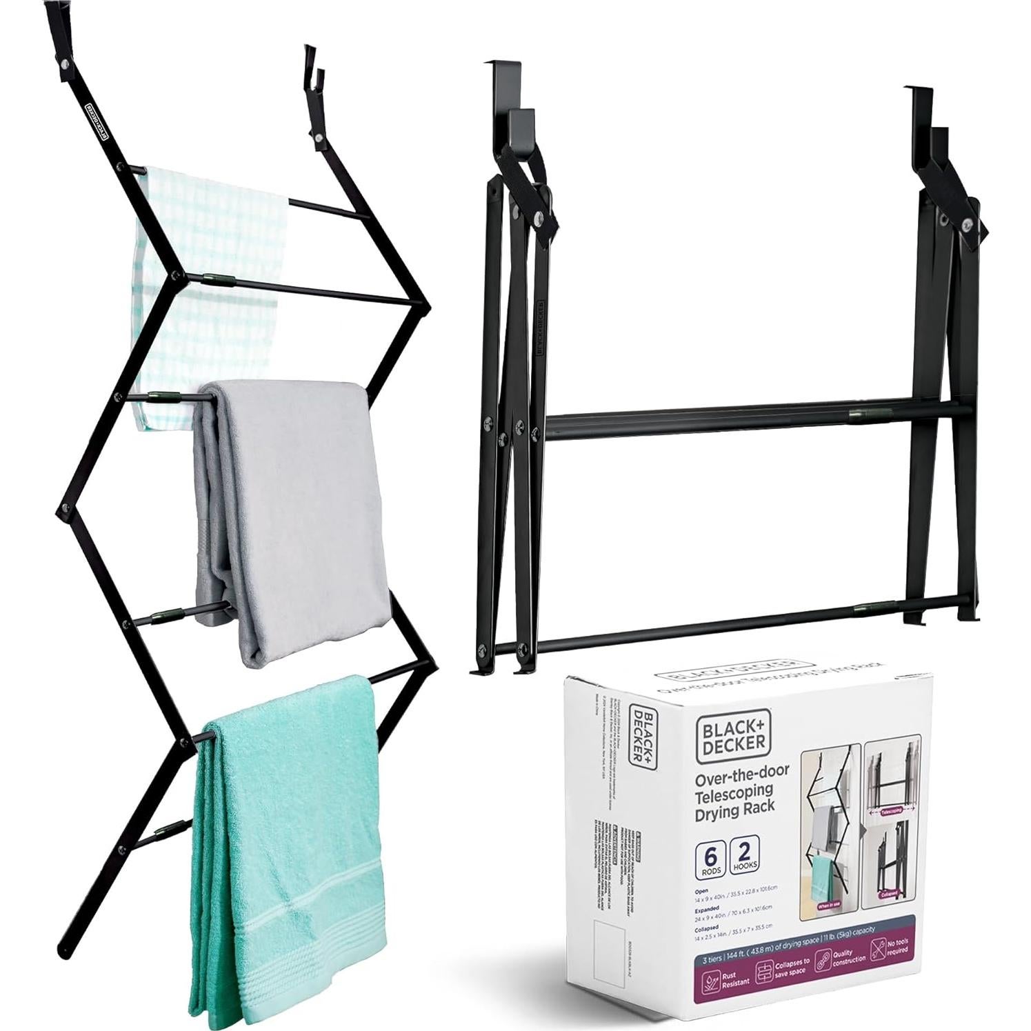 Estante de Secado Telescópico BLACK+DECKER 61 cm Plegable