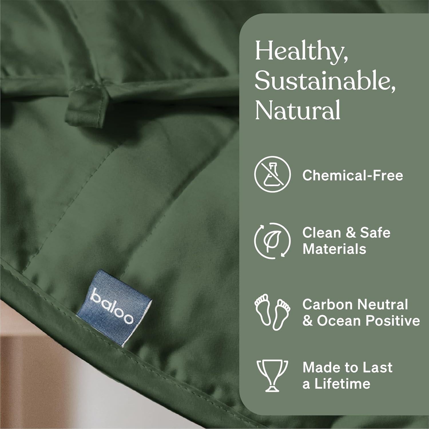 Manta con peso Baloo 5.4 kg Algodón Verde 106.68x182.88 cm