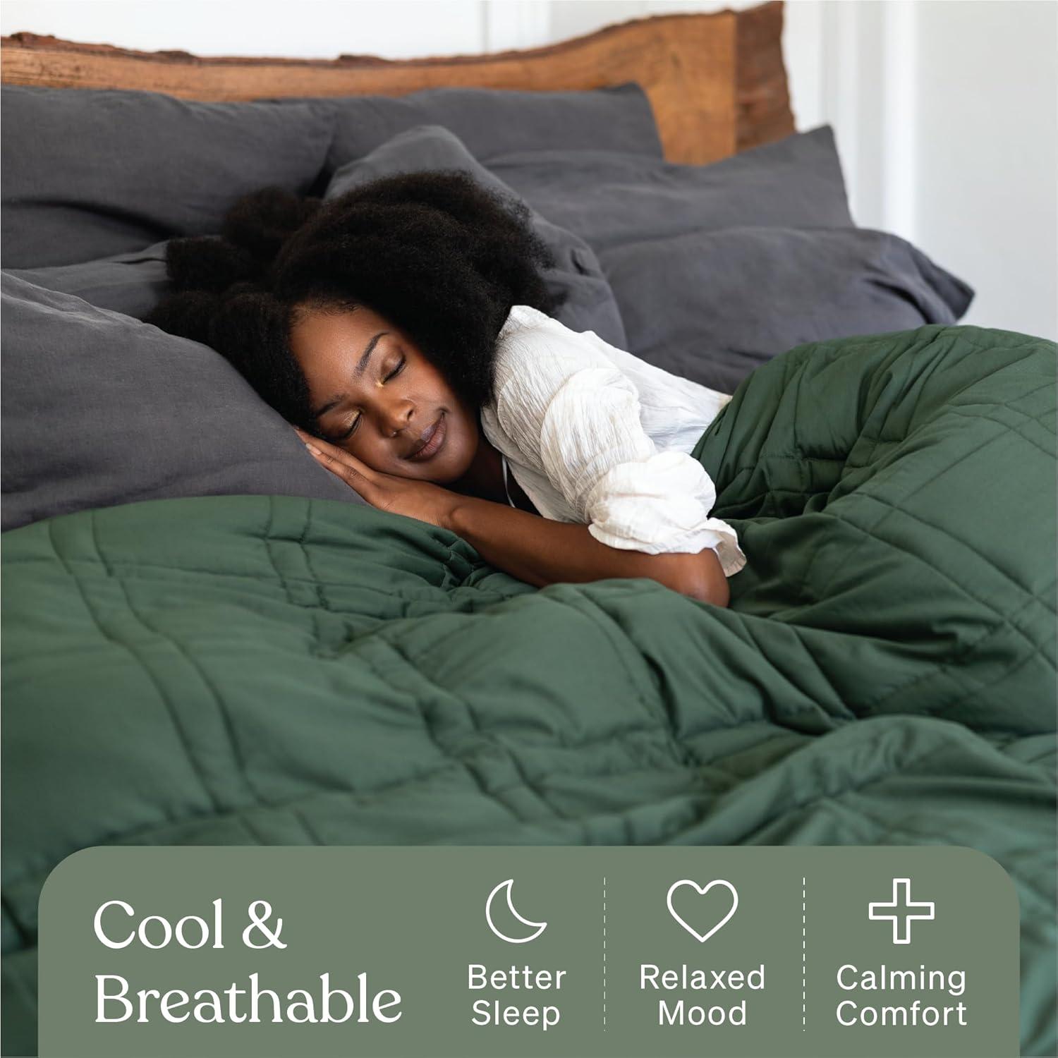 Manta con peso Baloo 5.4 kg Algodón Verde 106.68x182.88 cm