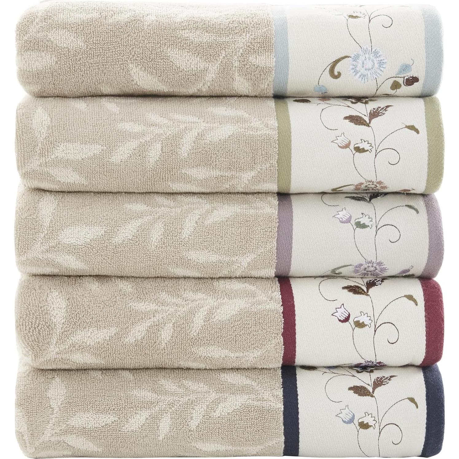 Conjunto de Toallas de Algodón Jacquard Madison Park Serene y Alfombra de Baño 50.8x76.2 cm