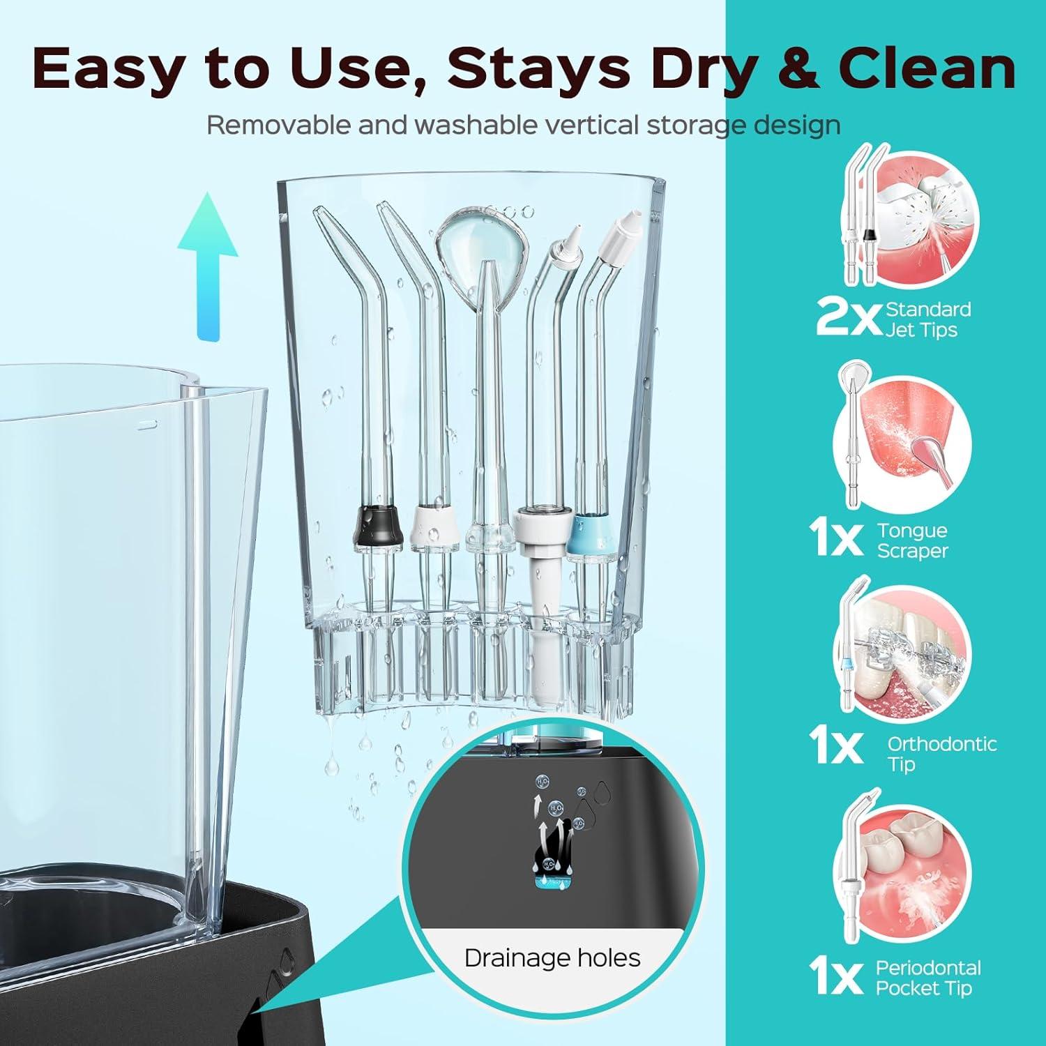 Irrigador Dental COSLUS E2 - 2 Modos, 12 Niveles, 600ml