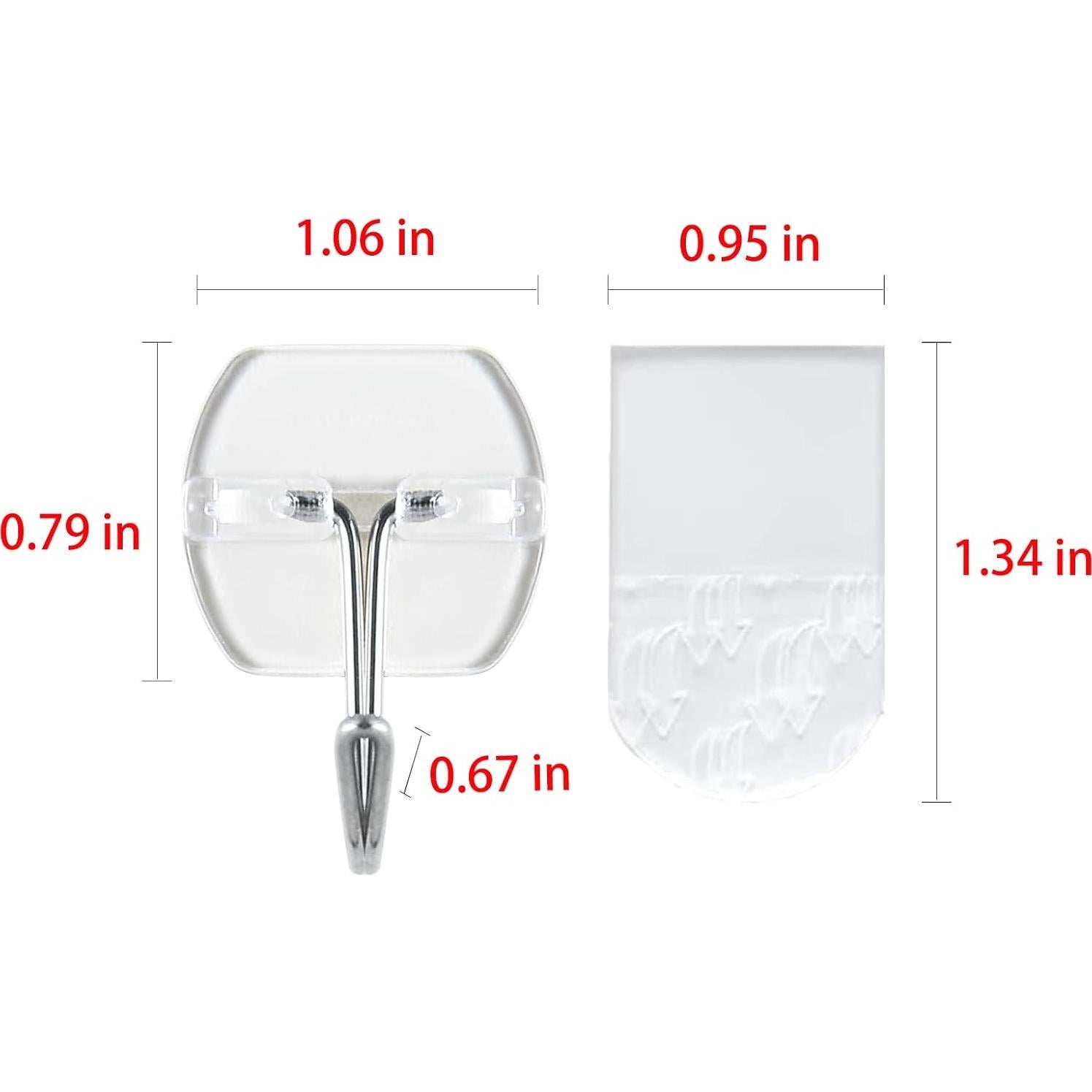 20 Ganchos Transparentes CARAINBO + 25 Tiras Adhesivas