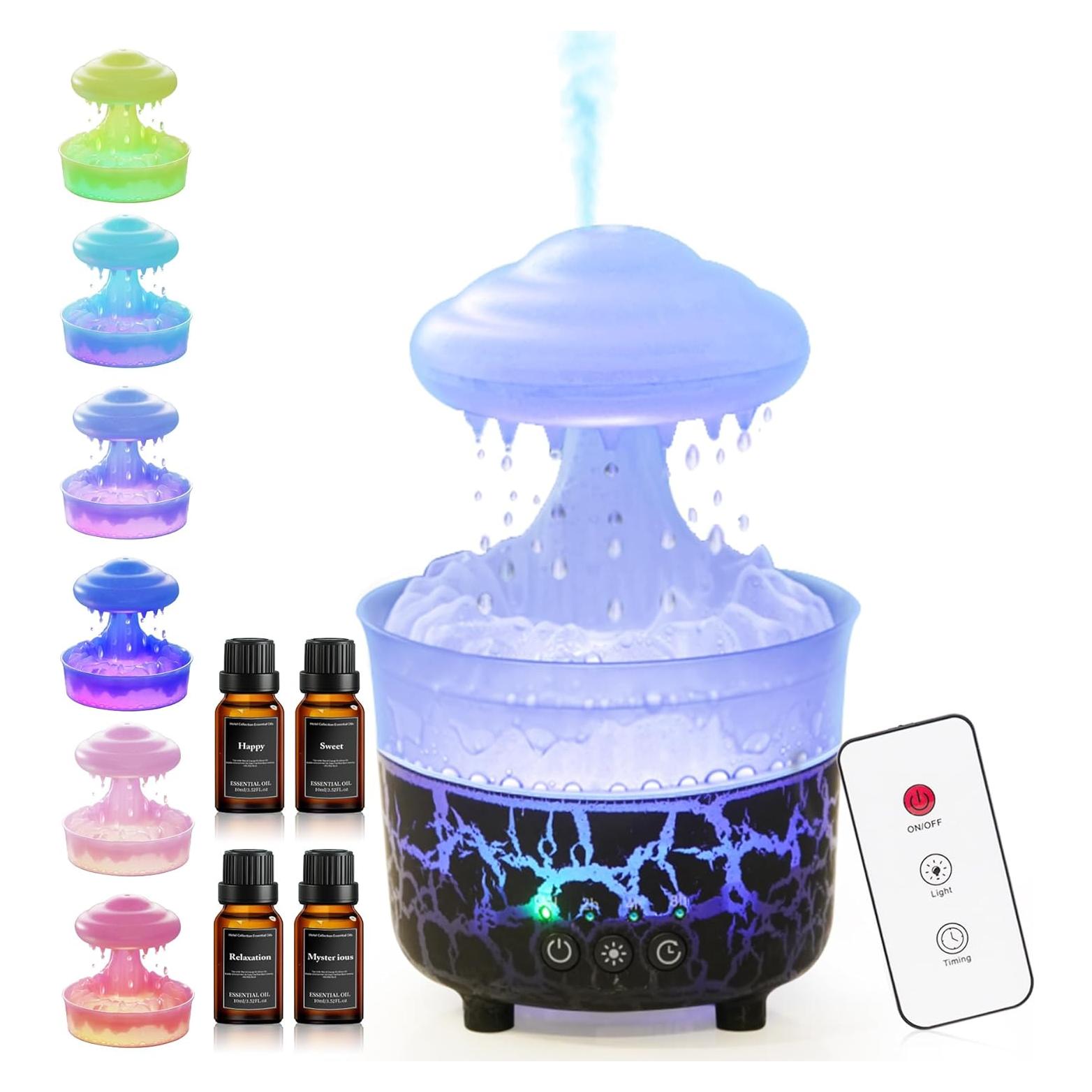 Difusor de Aceite Esencial BOHOFAM Negro 230ml 12h Humidificador