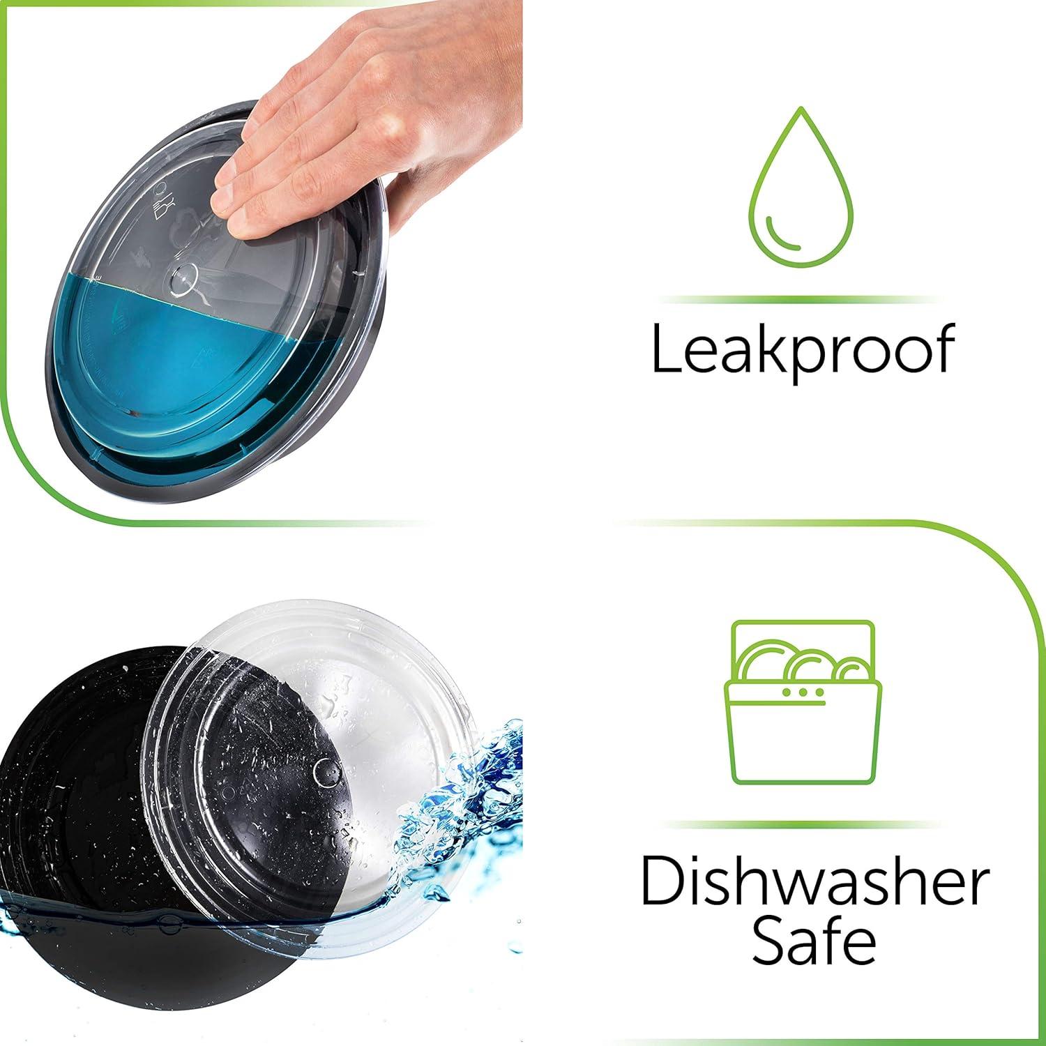 Recipientes de Plástico PrepNaturals 10 Unidades 24 oz Negros