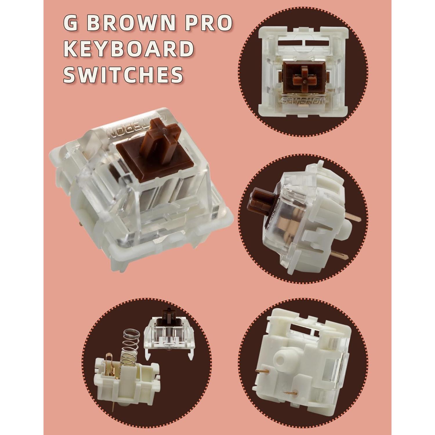 Interruptores Gateron Brown Pro Pre-lubricados 105PCS