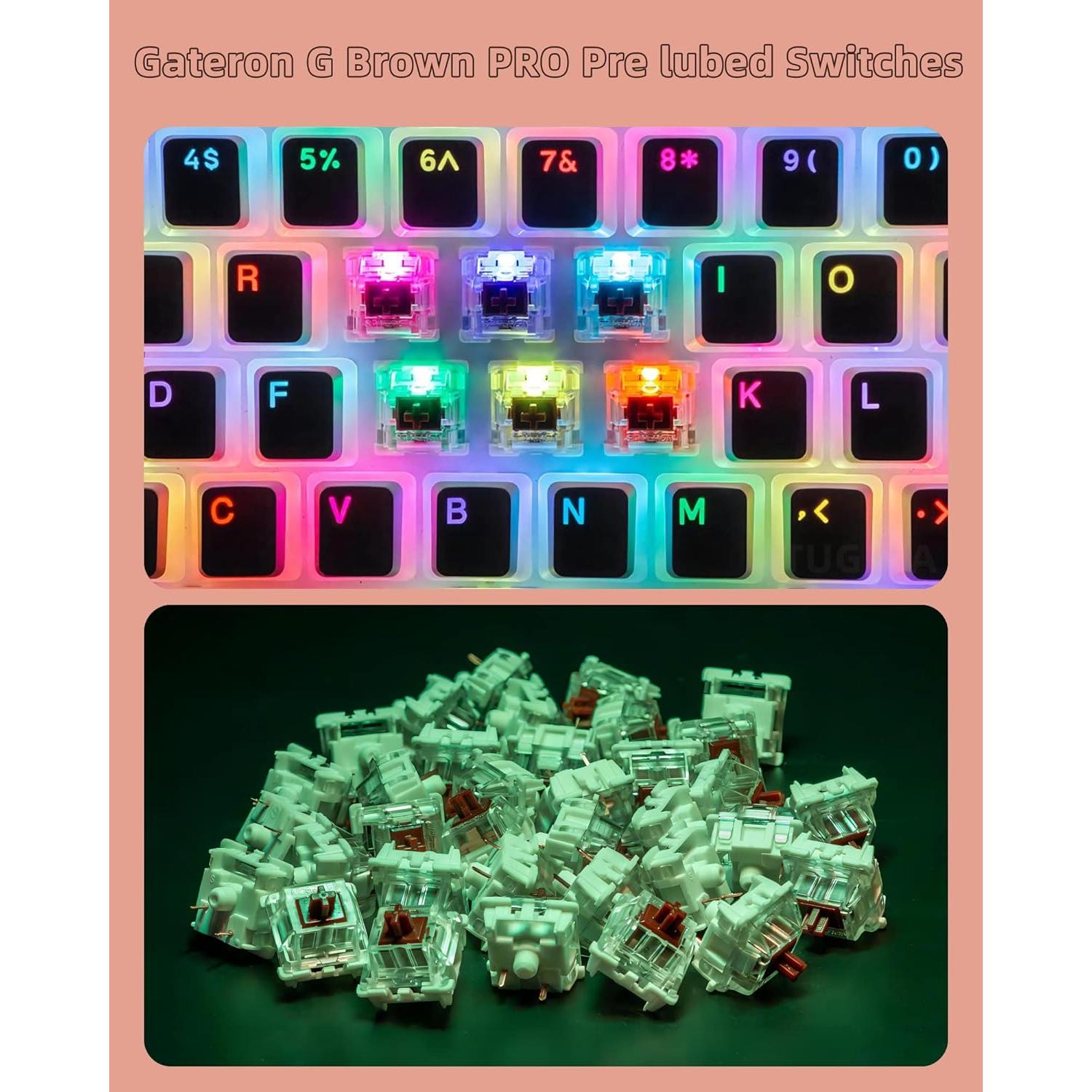 Interruptores Gateron Brown Pro Pre-lubricados 105PCS