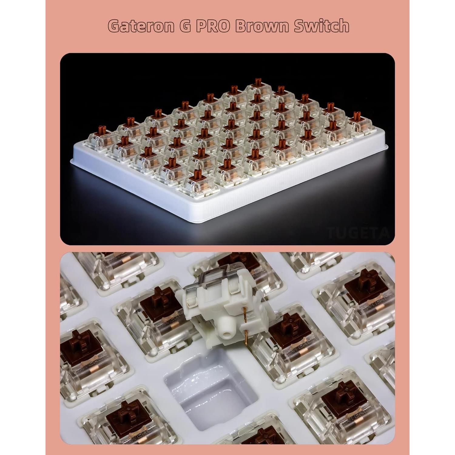 Interruptores Gateron Brown Pro Pre-lubricados 105PCS