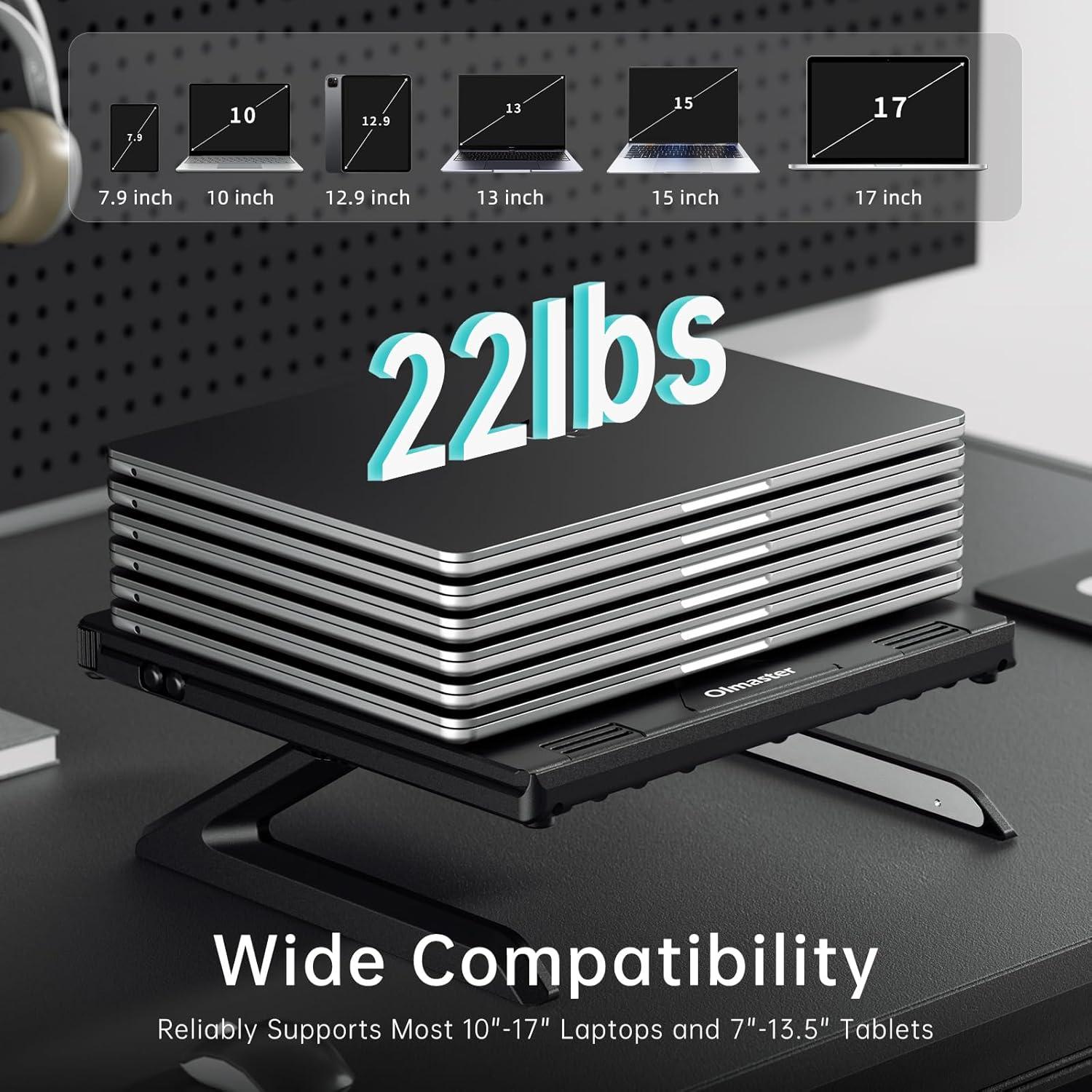 Soporte Ergonómico para Laptop OImaster Ajustable Negro