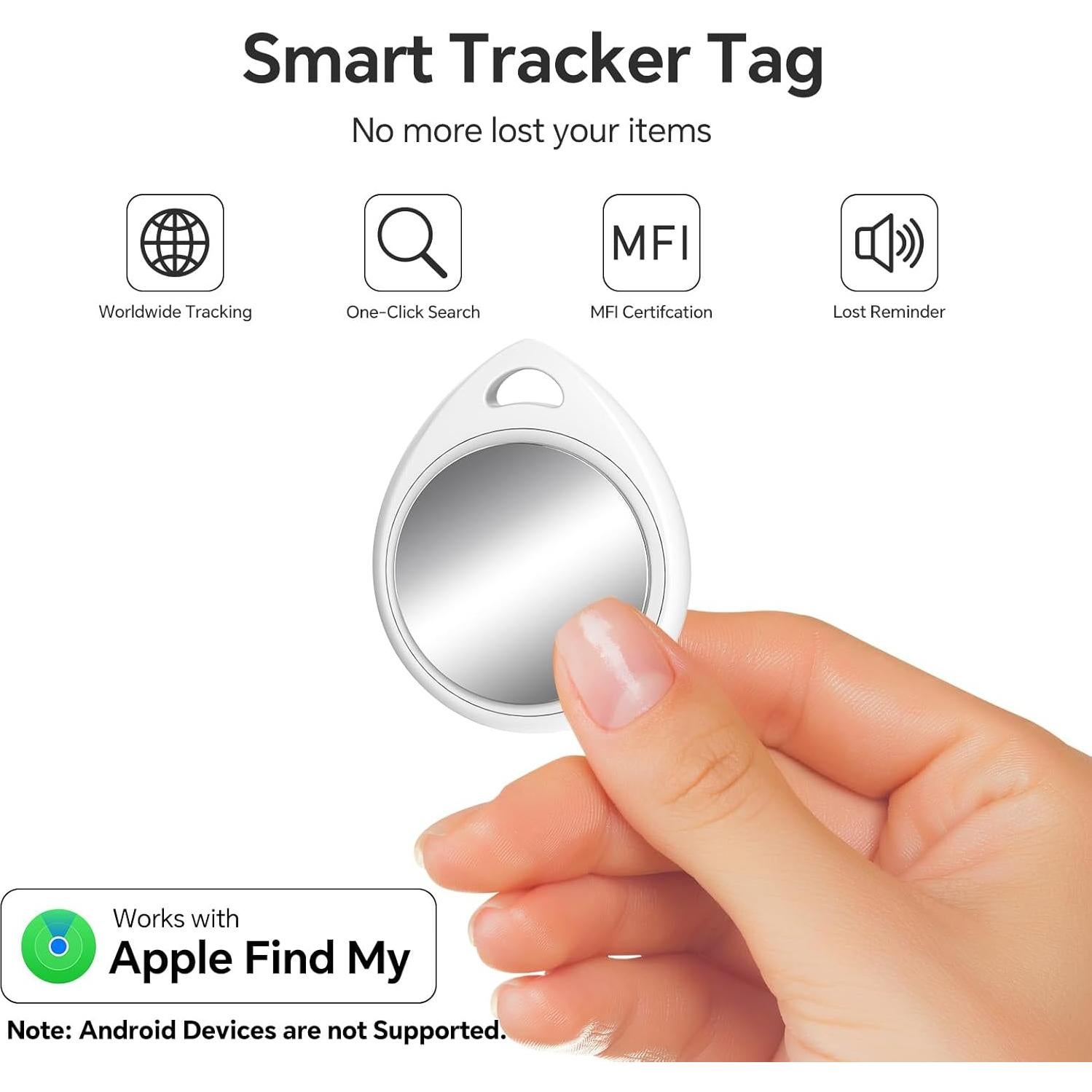 Etiqueta de Seguimiento Bluetooth BiYiQi BY-Air Tracker Blanca