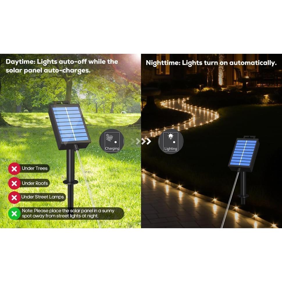 Luces de Cuerda Solares IC RGB 12m 100 LED IP67 Decorativas