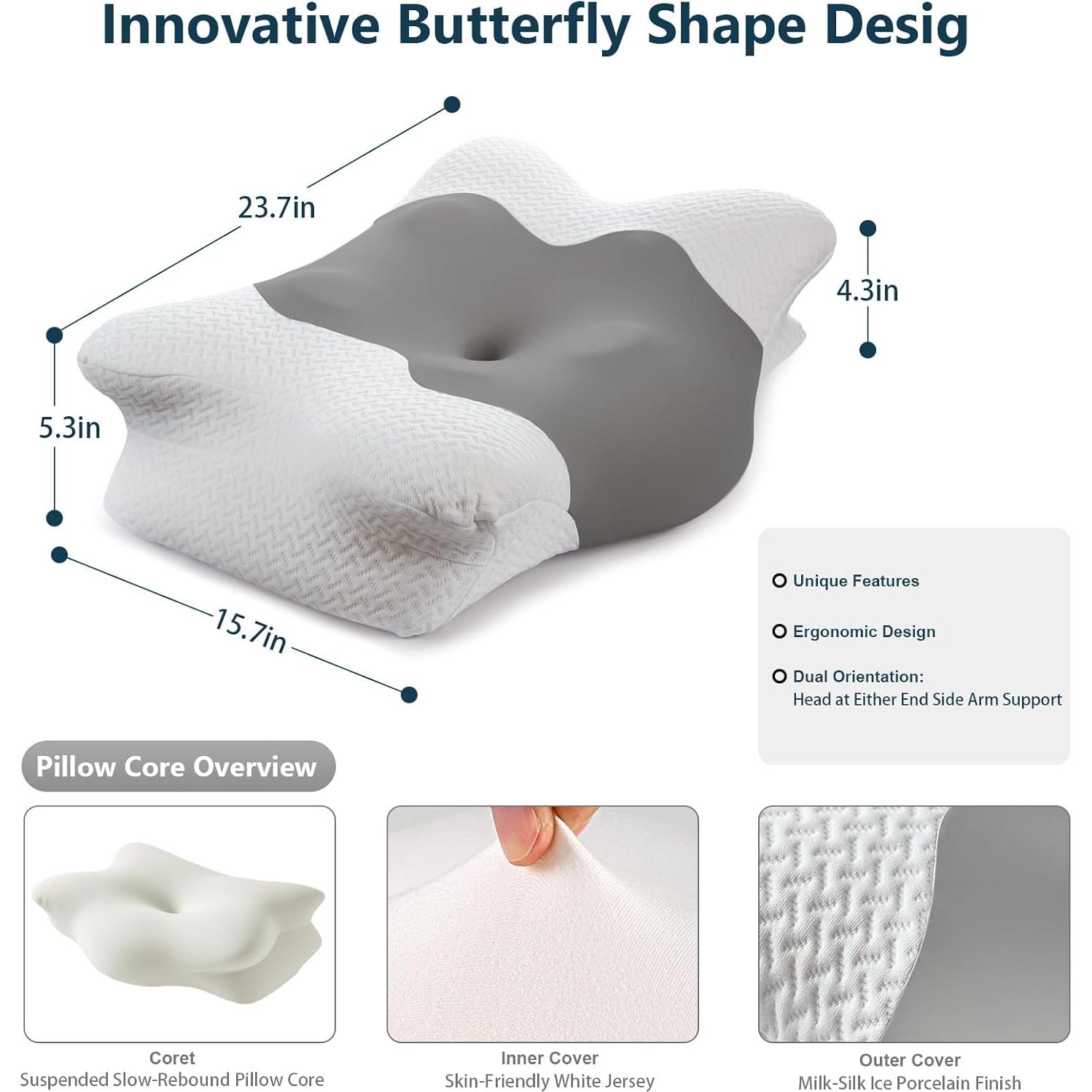 Almohada Ergonómica UIWOYI DXZT de Espuma Viscoelástica 1.6kg