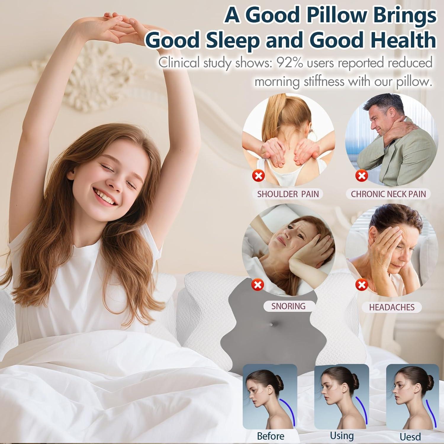 Almohada Ergonómica UIWOYI DXZT de Espuma Viscoelástica 1.6kg