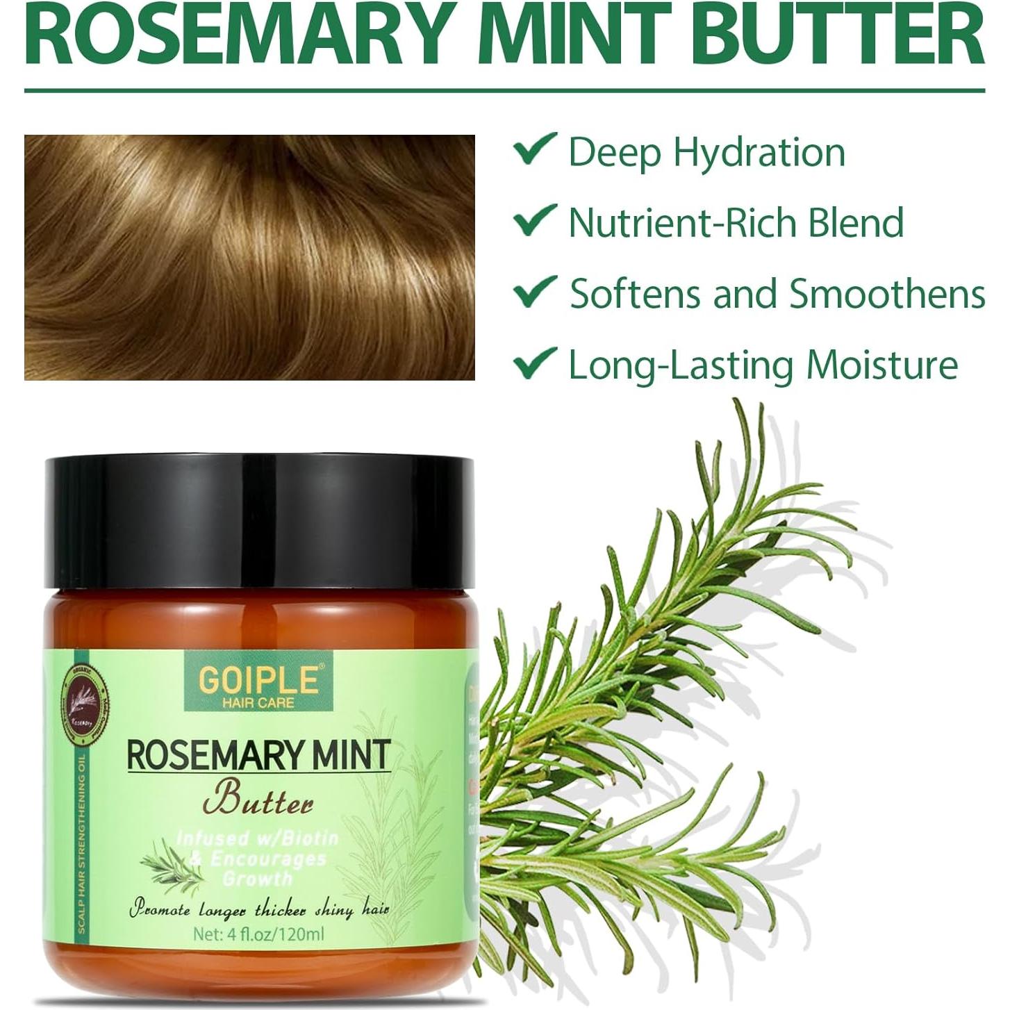 Mantequilla de Romero y Menta WOZUTUNT 118 ml - Hidratación y Crecimiento Cabello