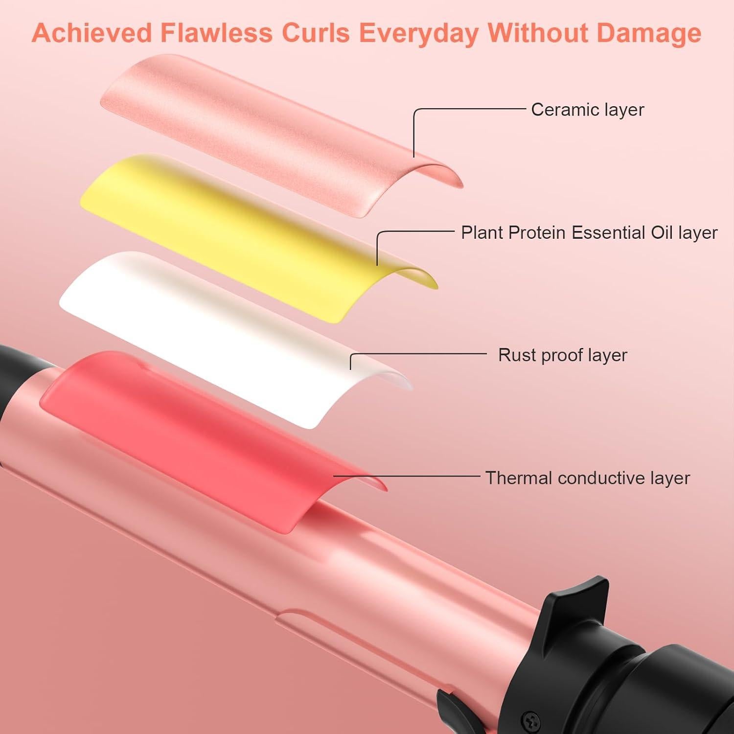 Plancha de Rizar Automática AFANSO 3 en 1 2.54-3.81 cm Oro Rosa