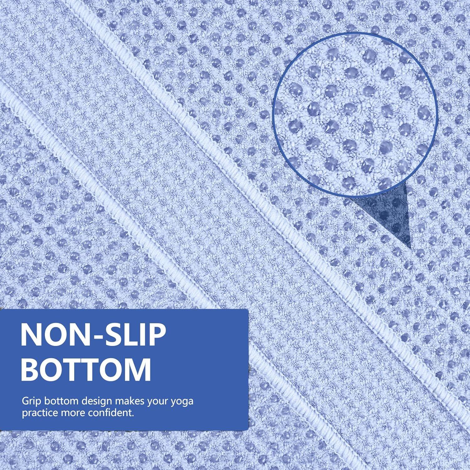 Toalla de Yoga Antideslizante Vnoss 183x63cm Azul Microfibra