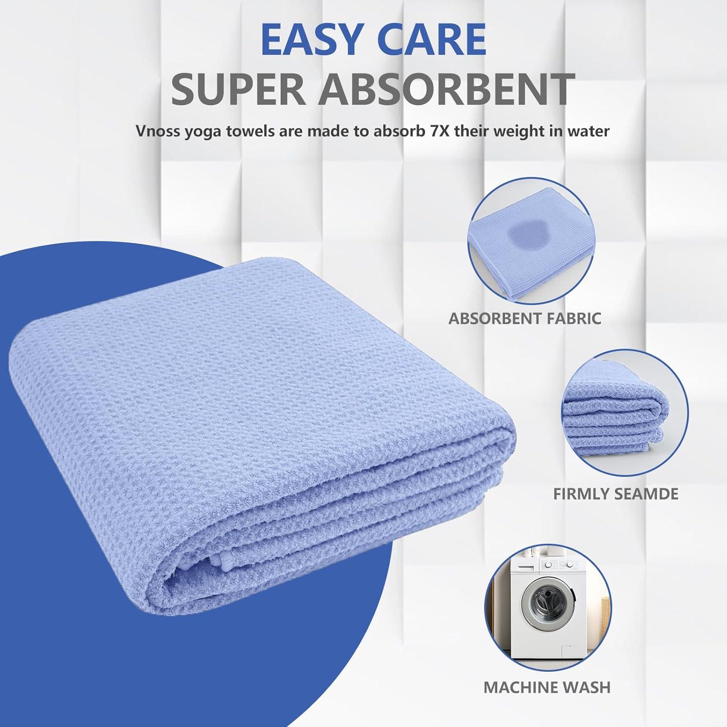 Toalla de Yoga Antideslizante Vnoss 183x63cm Azul Microfibra