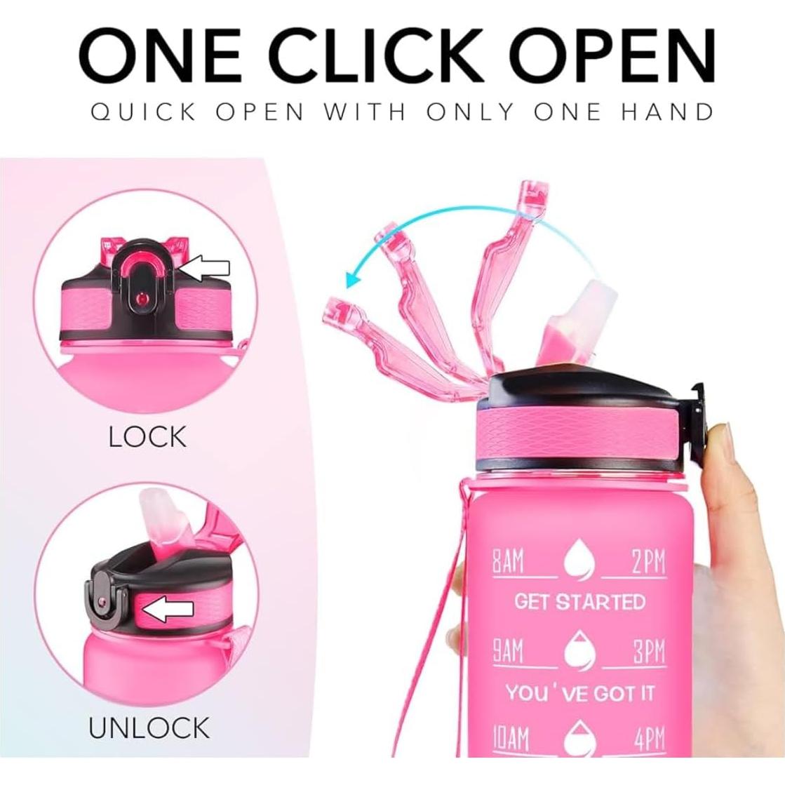 Botella de Agua Deportiva Genérica 1L con Marcadores de Tiempo