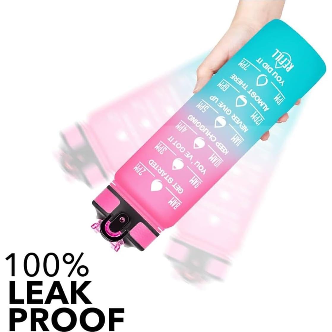 Botella de Agua Deportiva Genérica 1L con Marcadores de Tiempo