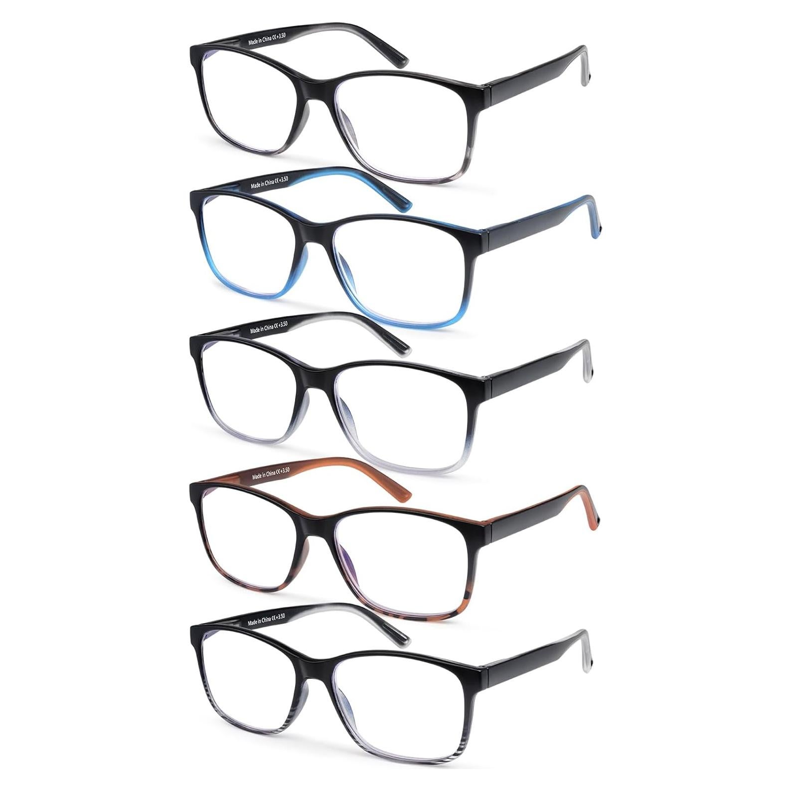 Paquete de 5 Gafas de Lectura Anti Luz Azul MOZVND 1.0x